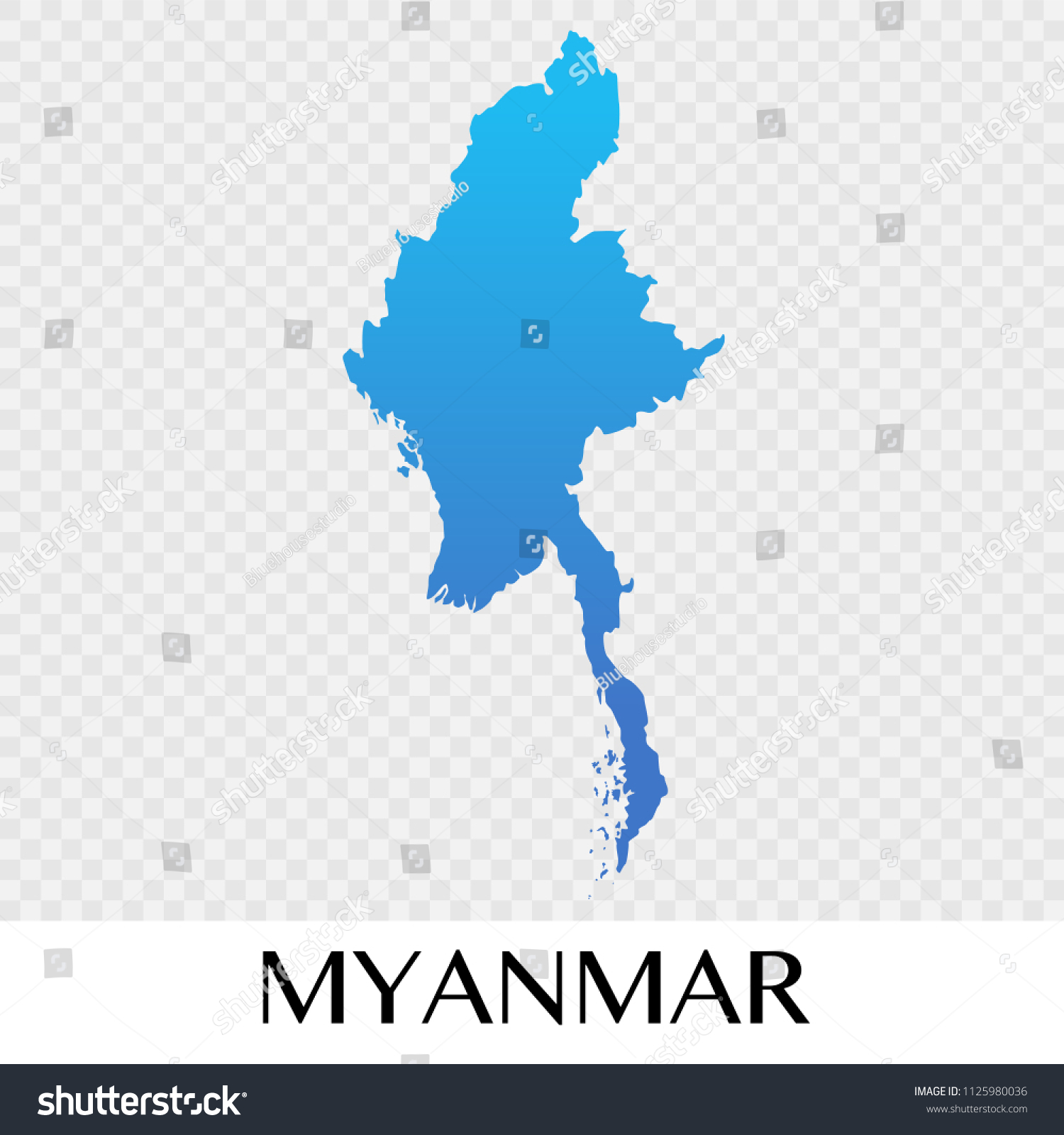 Myanmar Map Asia Continent Illustration Design Stock Vector (Royalty ...