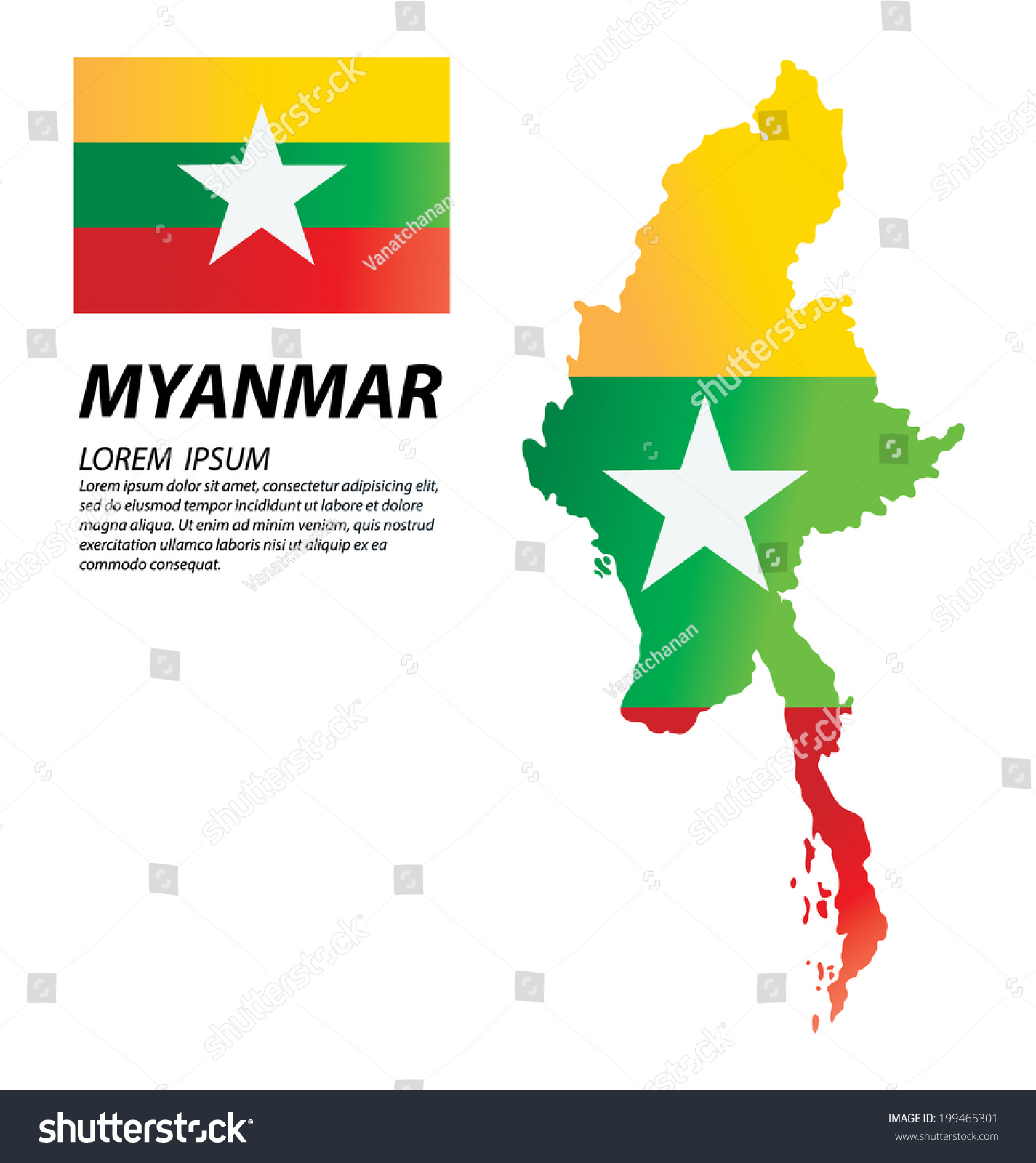 Myanmar Vector - 199465301 : Shutterstock