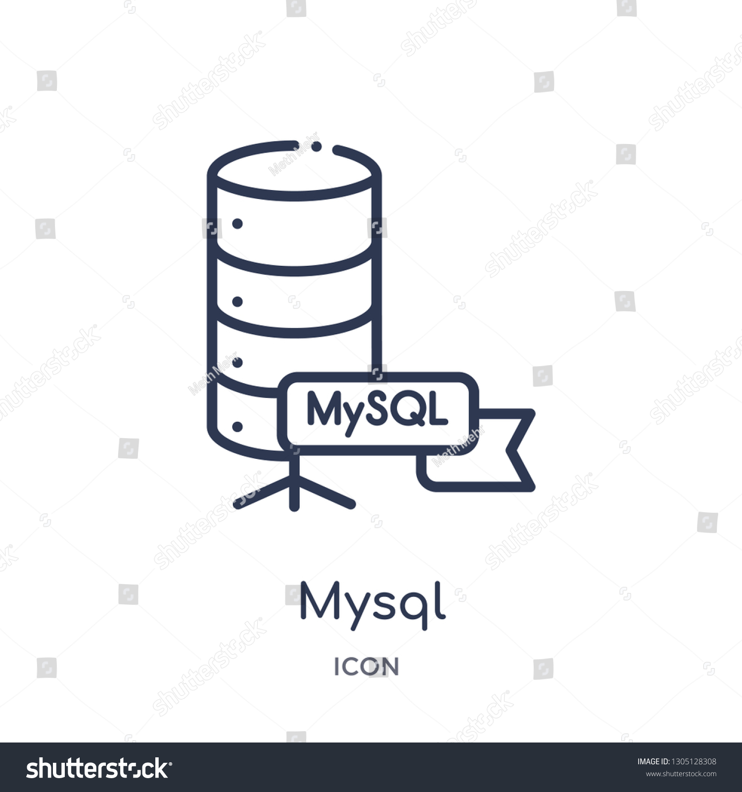 Mysql Icon Programming Outline Collection Thin Stock Vector Royalty