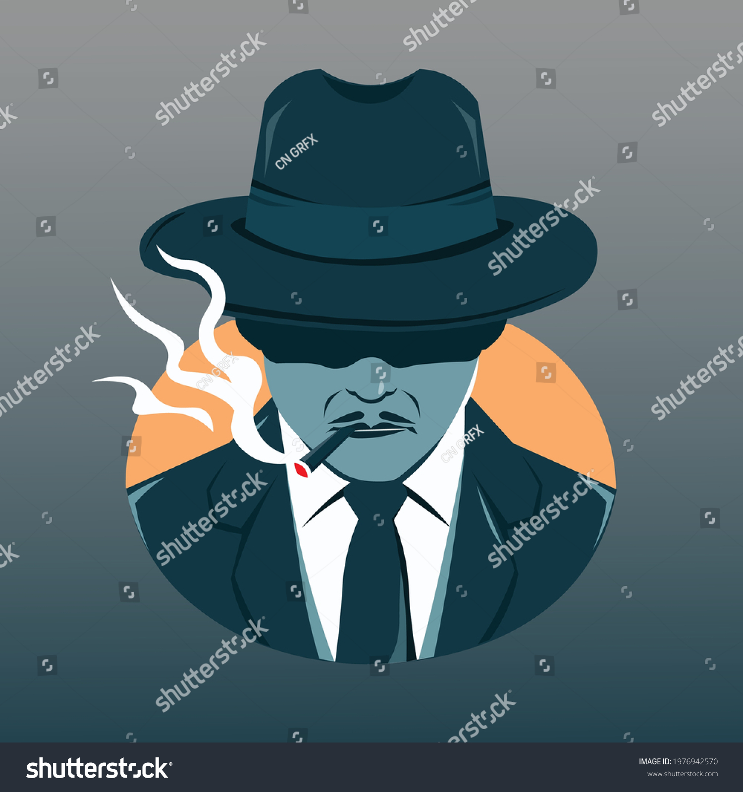 Mysterious Mafia Man Smoking Cigarette Free Stock Vector (Royalty Free ...