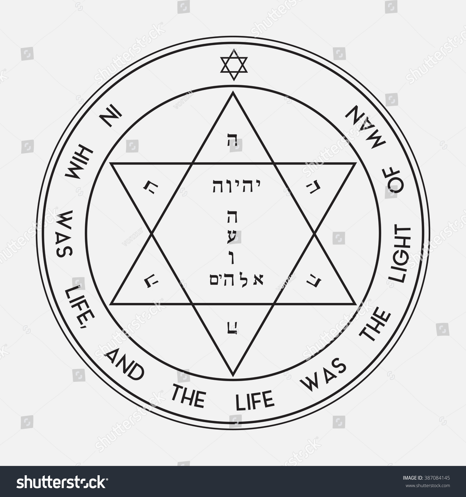 Mystical Figure Of Solomon The King. Second Pentacle Of Mars. Star Of ...