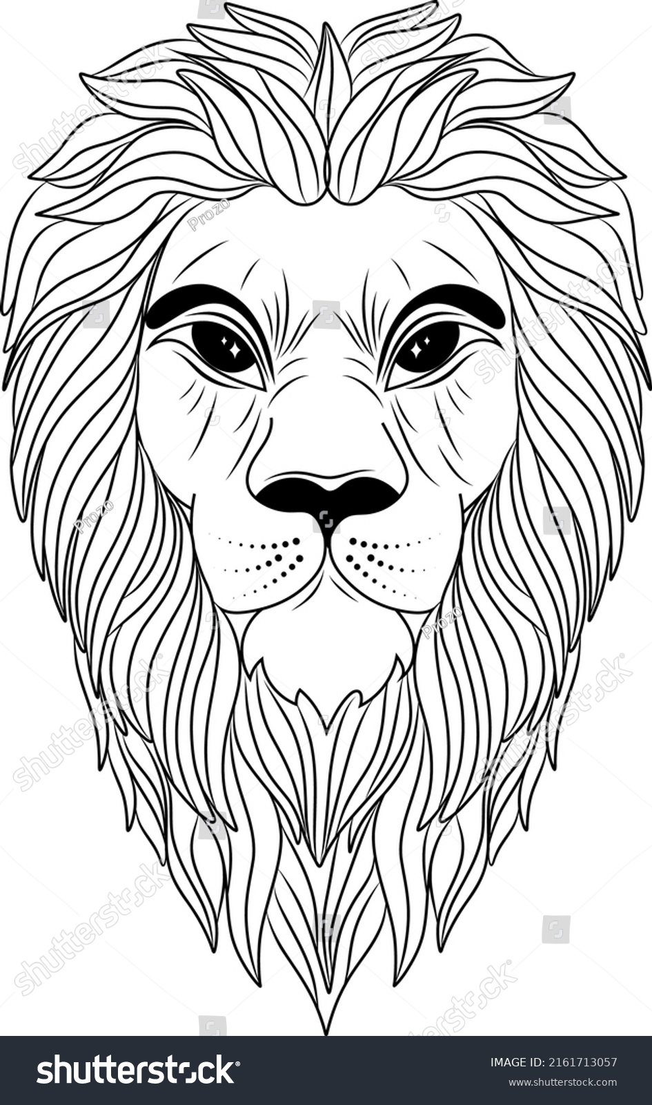 Mystical Lion Lion Silhouette Vector Outline Stock Vector (Royalty Free ...