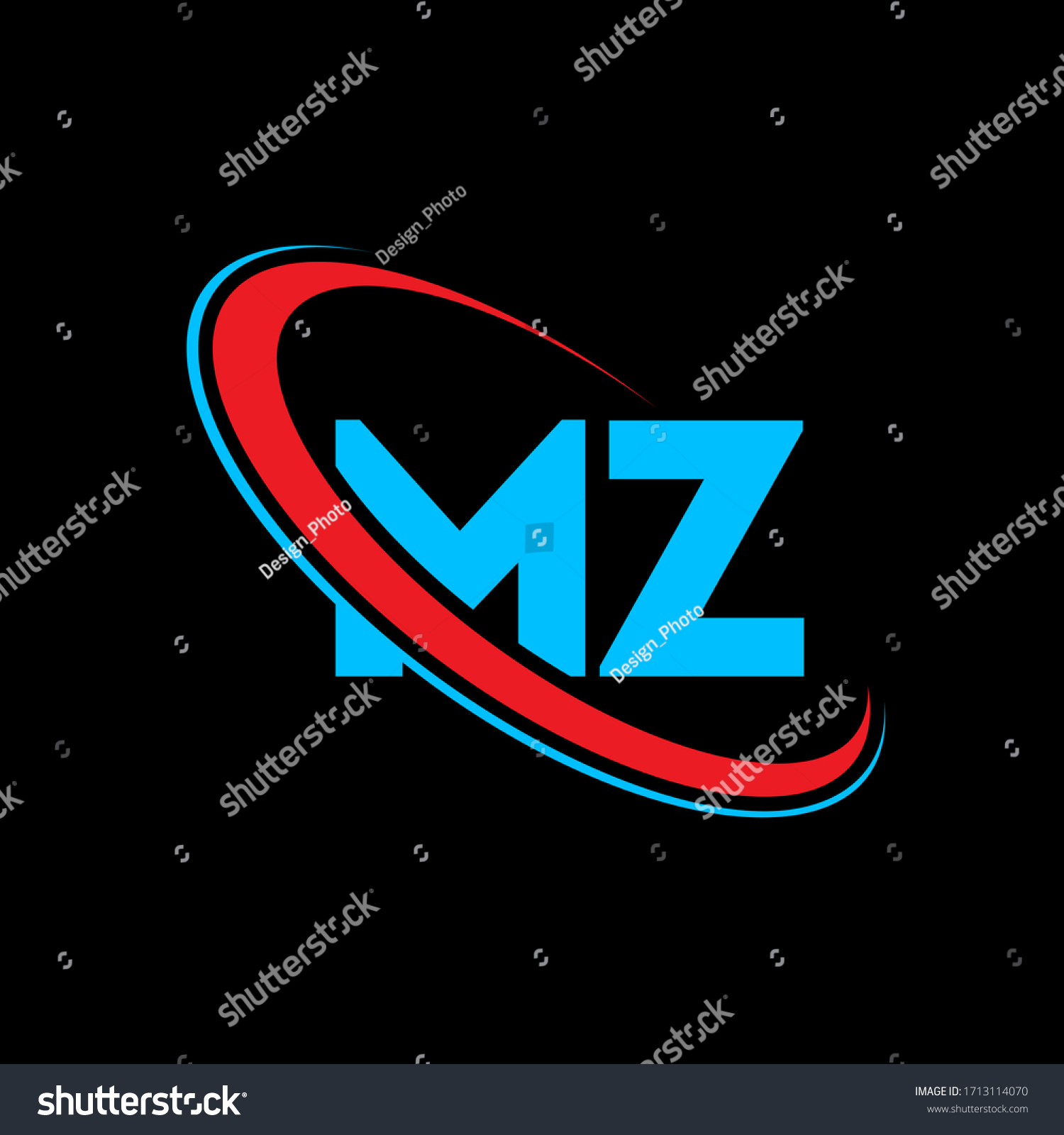 Mz M Z Letter Logo Design Stock Vector (Royalty Free) 1713114070