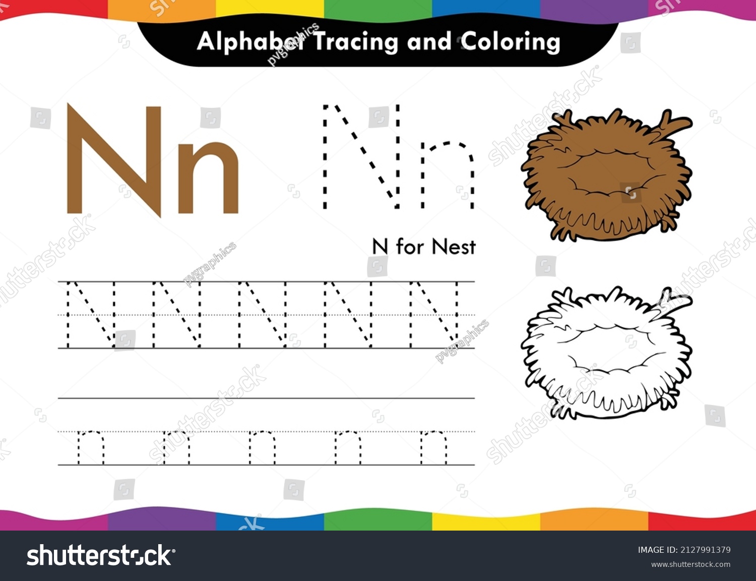 N Letter Tracing Vector Z Alphabet Stock Vector (Royalty Free ...