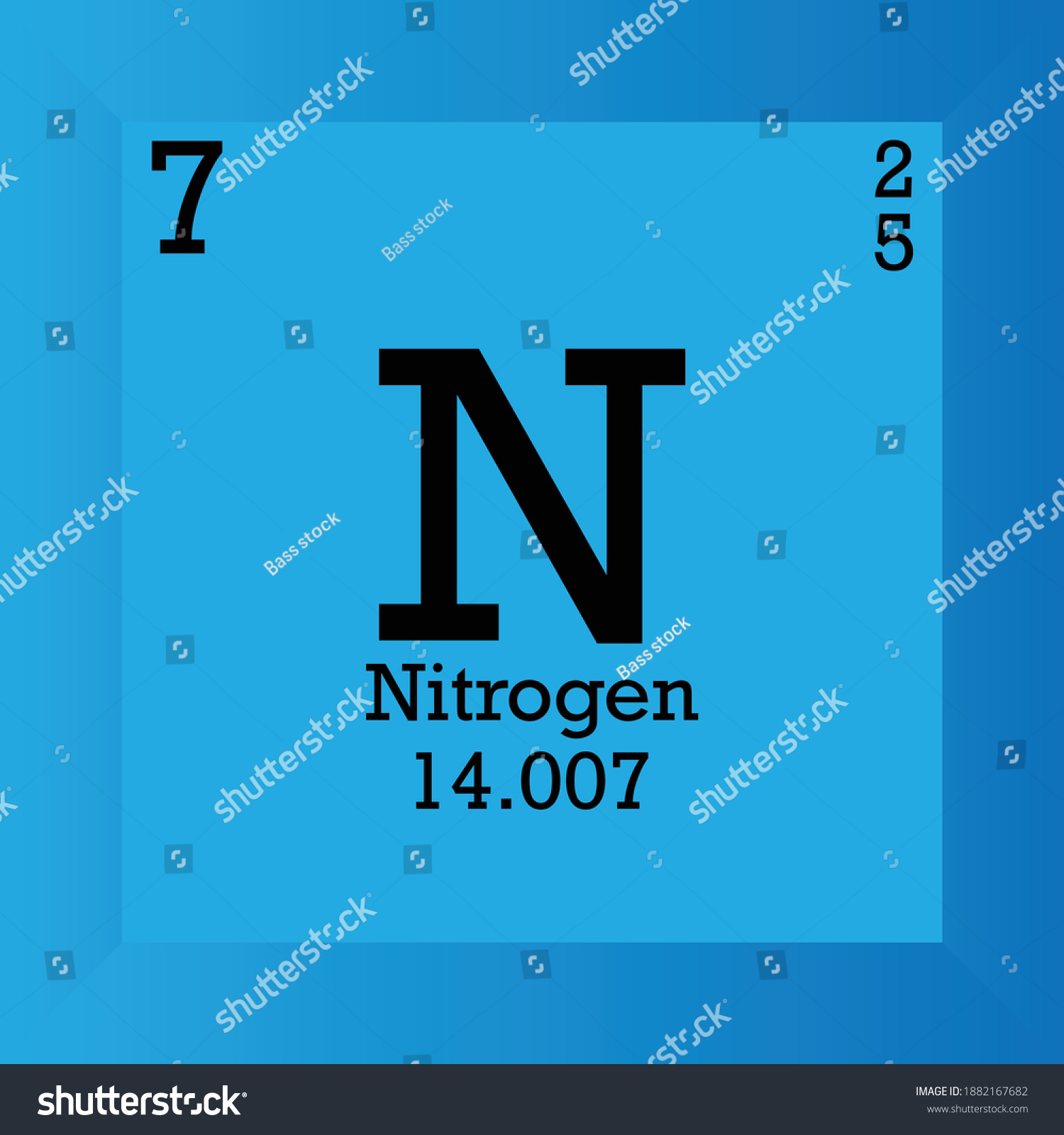 N Nitrogen Chemical Element Periodic Table Stock Vector Royalty ...