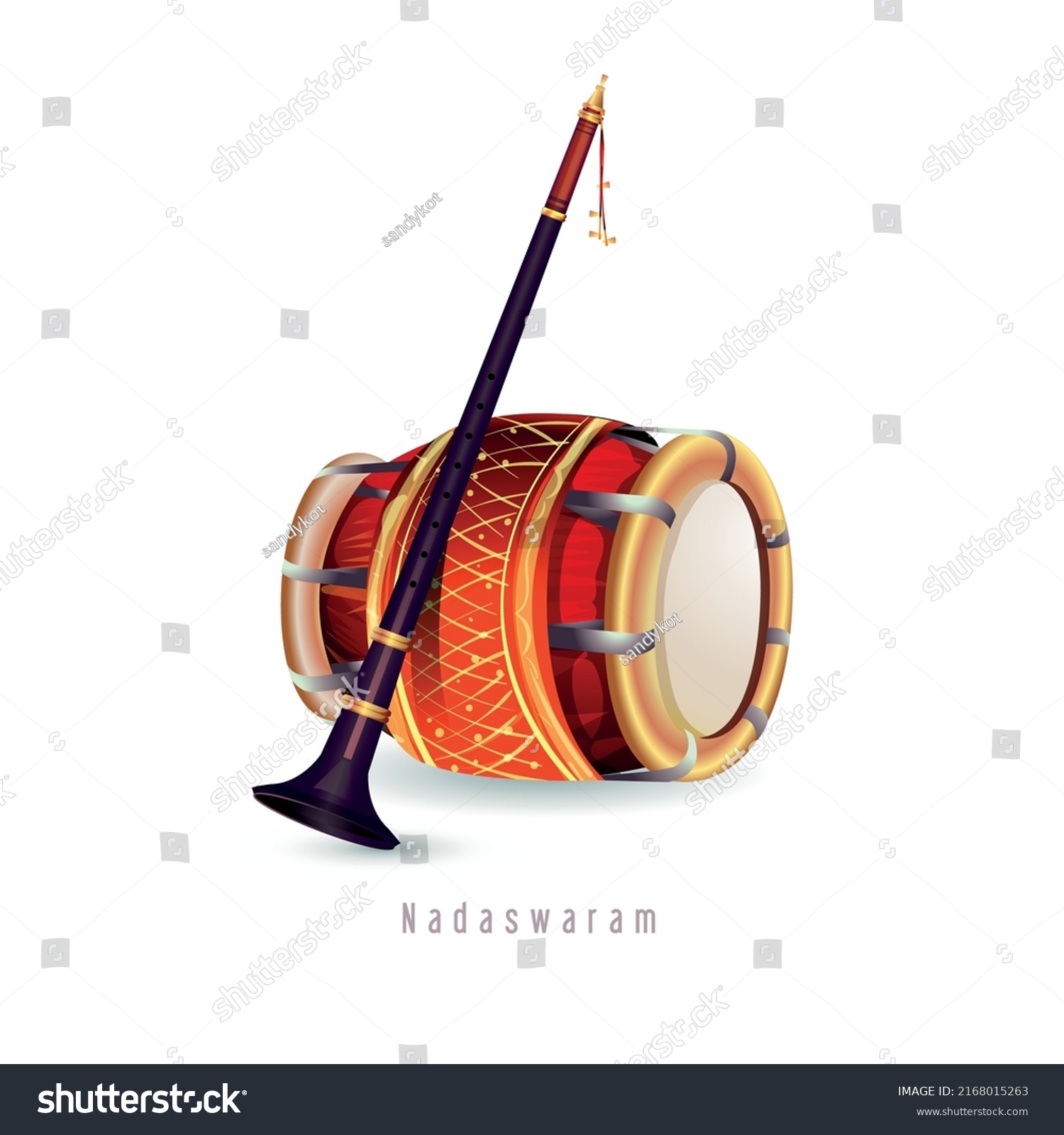 Nadaswaram indian musical instrument vector stock vector royalty free