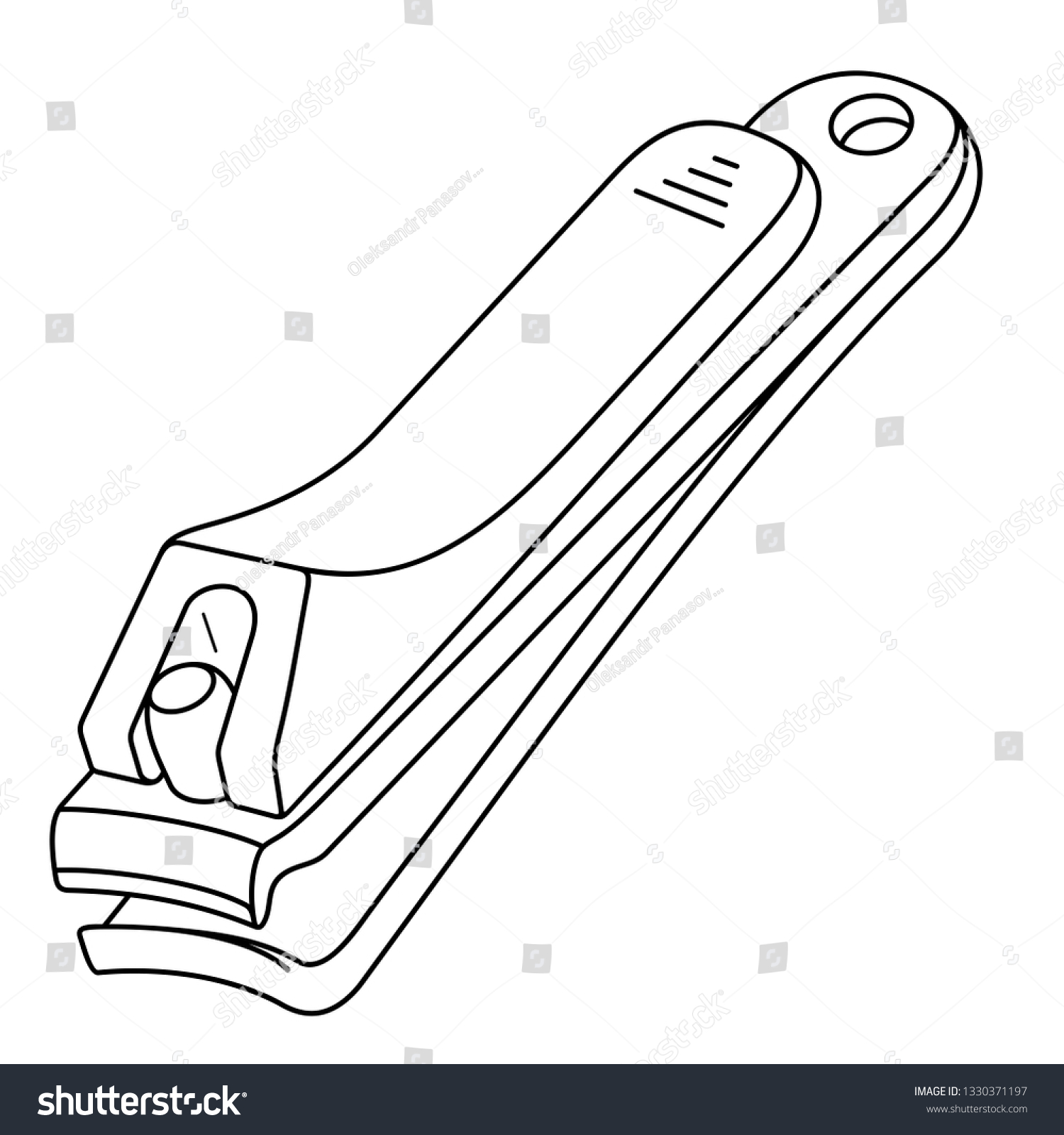 Nail Clippers Vector Outline Icon Isolated Stock Vector (Royalty Free ...