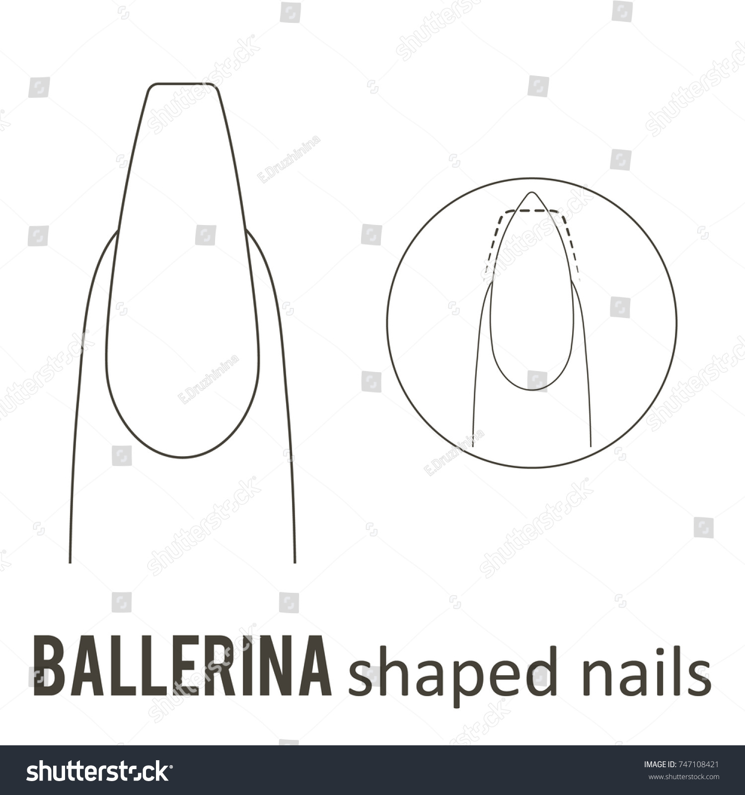 Nail Manicure How Make Ballerina Nail Stock Vector (Royalty Free) 747108421