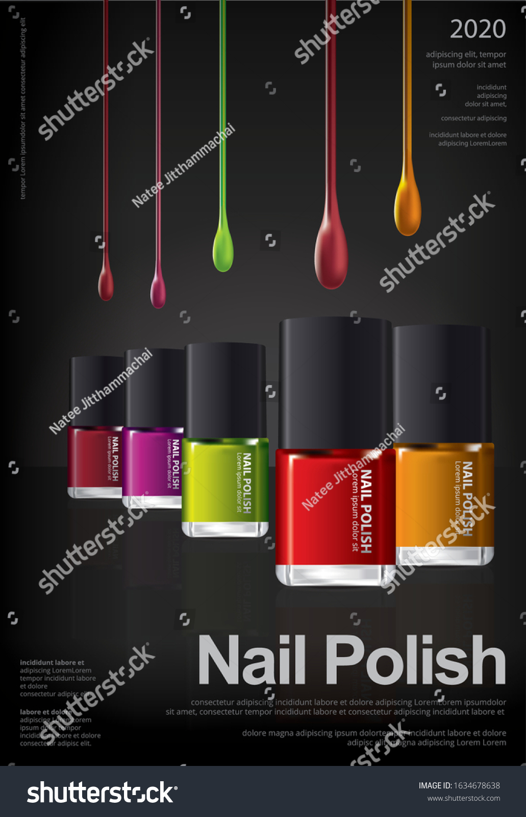 Nail Polish Poster Design Template Vector Stock Vector (Royalty Free ...