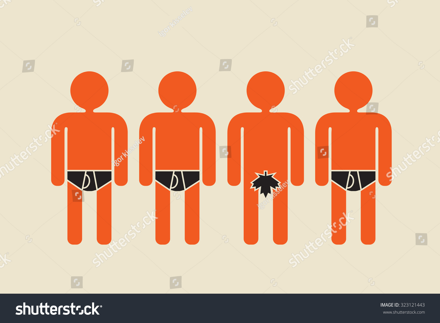 Naked Man Standing Crowd People Wearing Stock Vector Royalty Free 323121443 Shutterstock