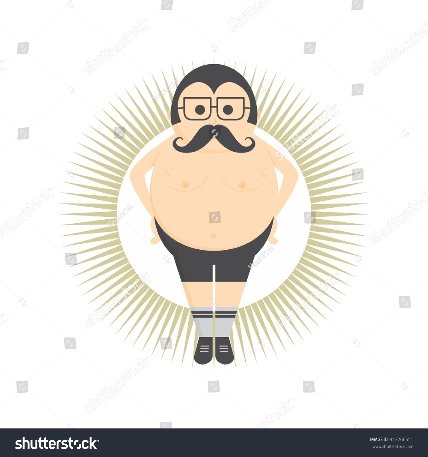 Naked Mustache Gentleman Cartoon Stock Vector Royalty Free