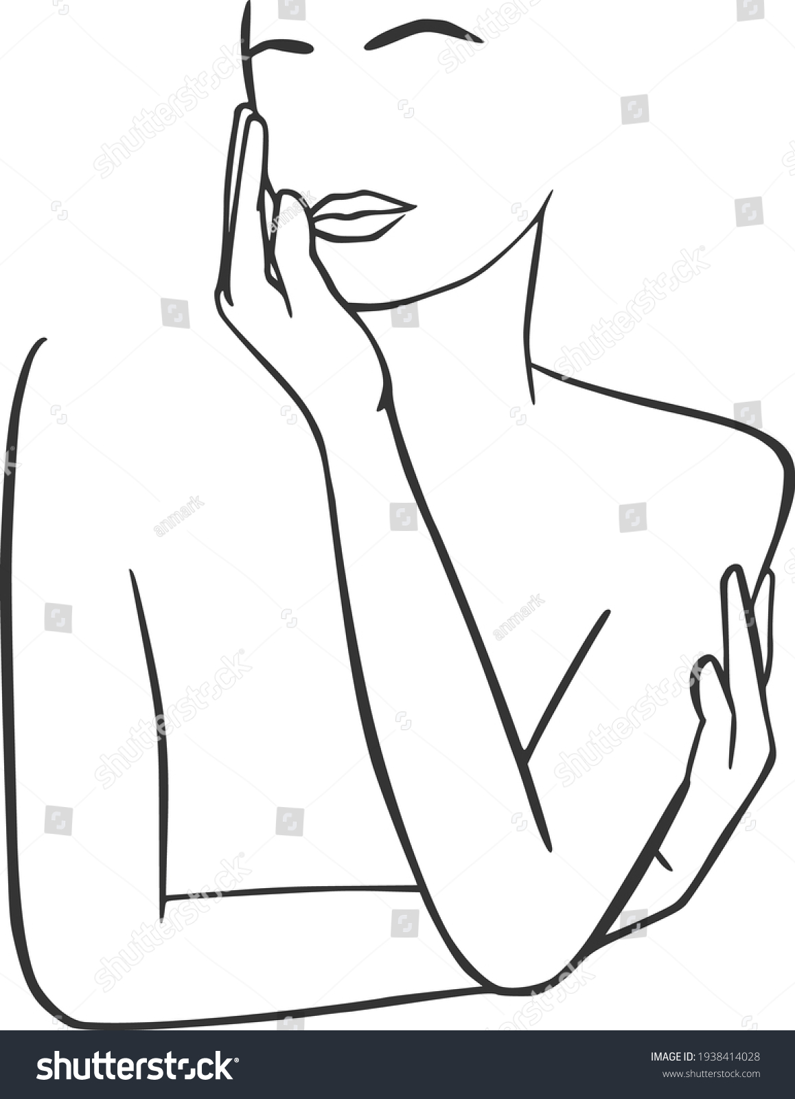 Naked Women Line Art Clipart Nude Stock Vector Royalty Free