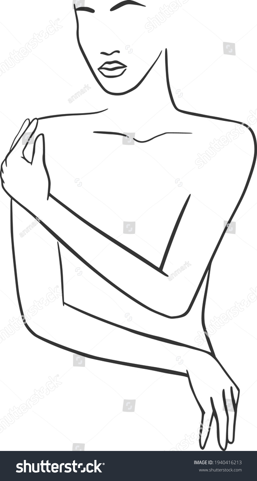 naked women line art clipart nude庫存向量圖免版稅1940416213 shutterstock