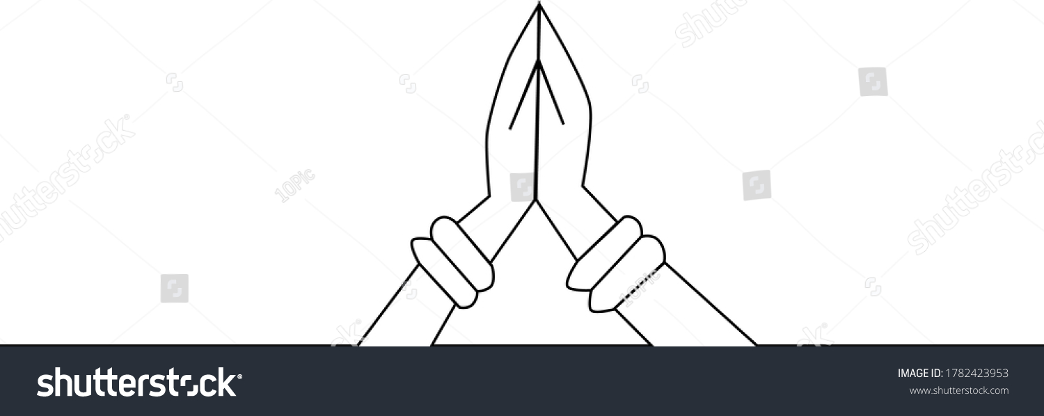 Namaste Symbol Continuous Line Drawing One Stock Vector (Royalty Free ...