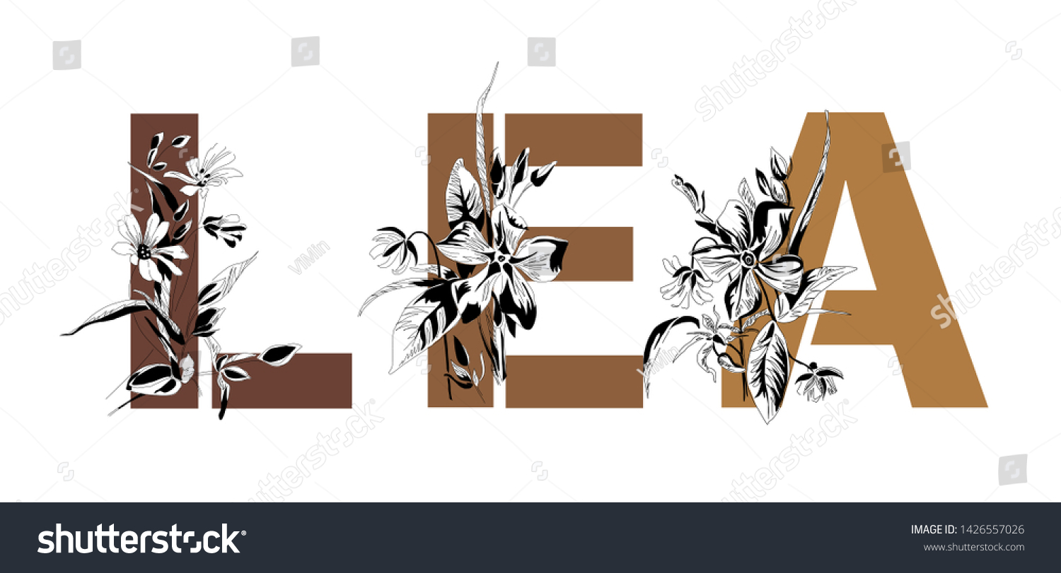 Name Lea Font Composition Named Lea Stock Vector Royalty Free 1426557026
