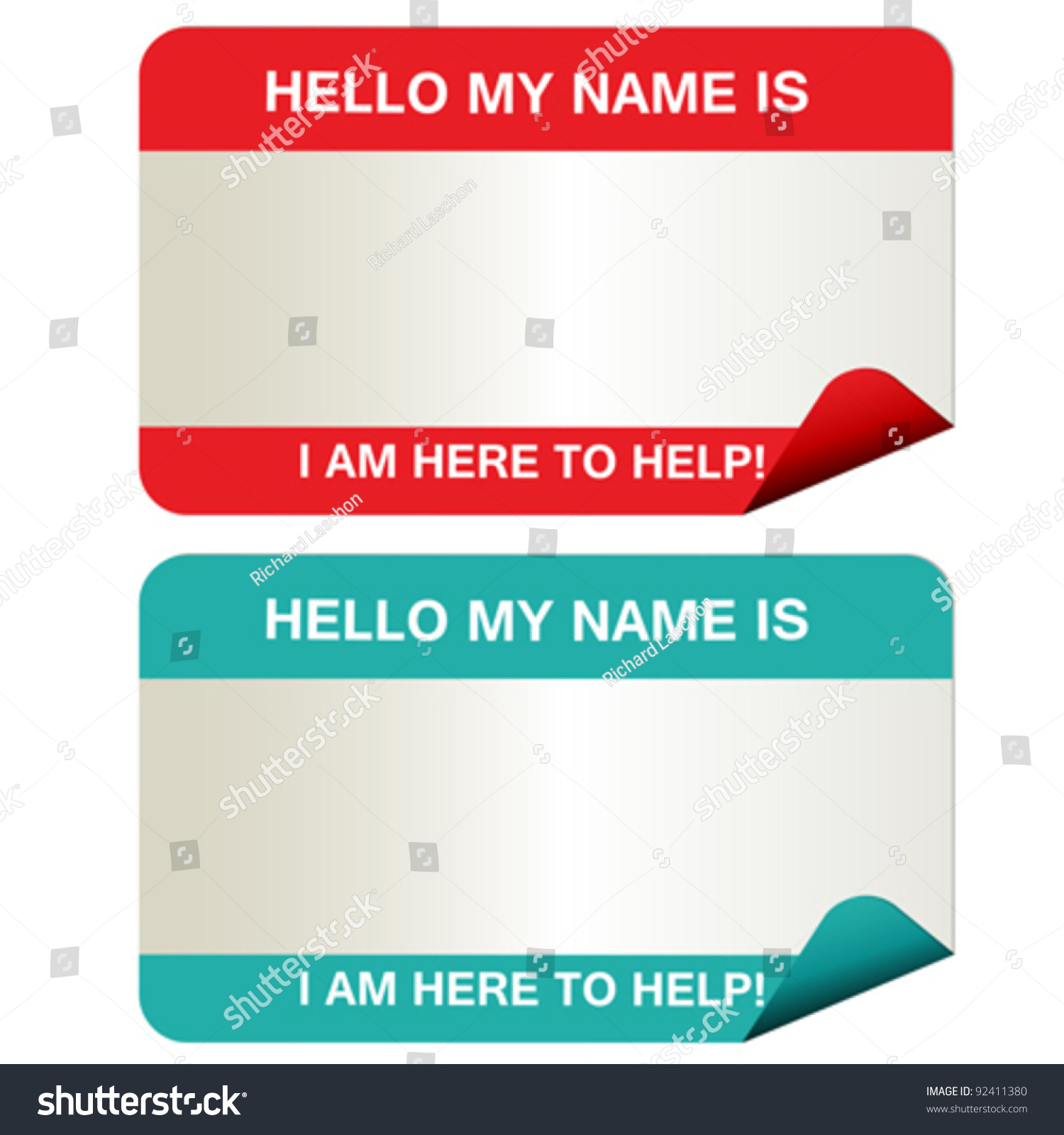 Name Tags That Say My Name Stock Vector Royalty Free 92411380
