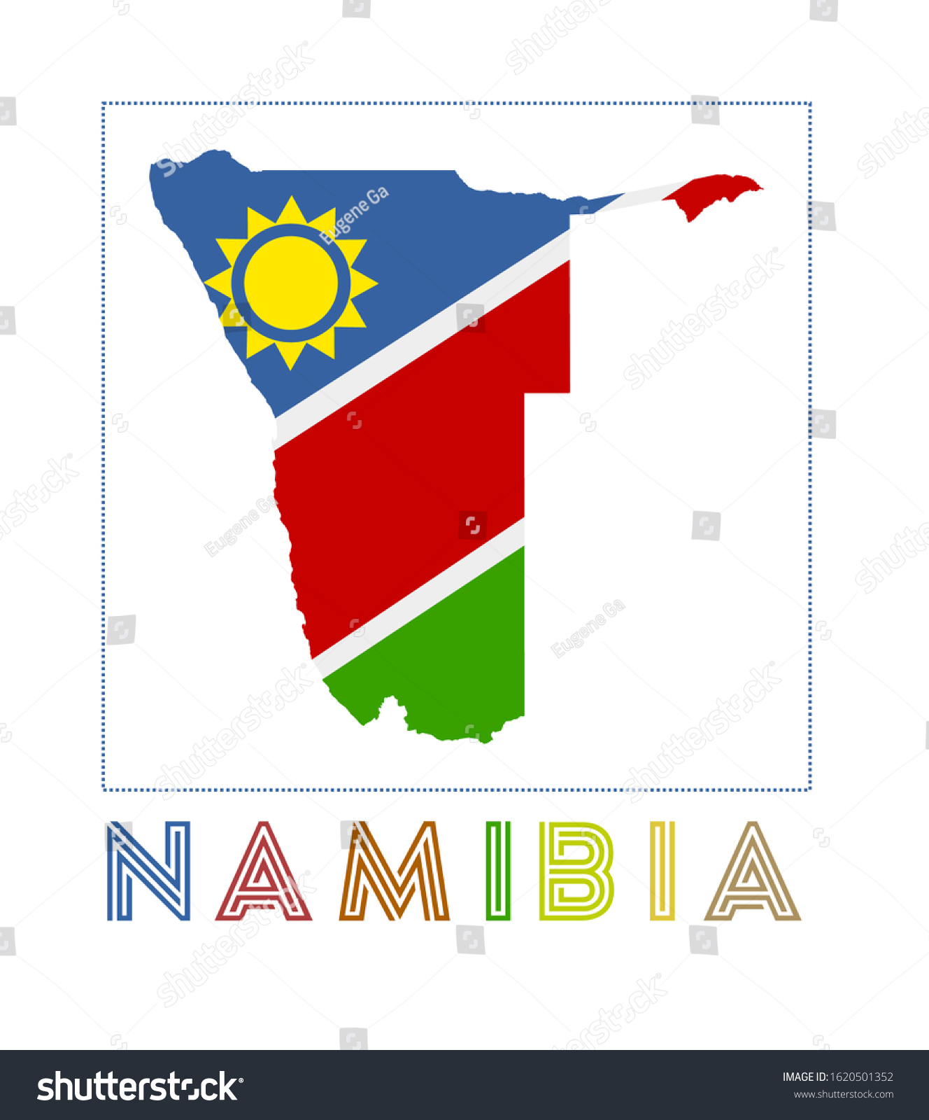 Namibia Logo Map Namibia Country Name Stock Vector (Royalty Free