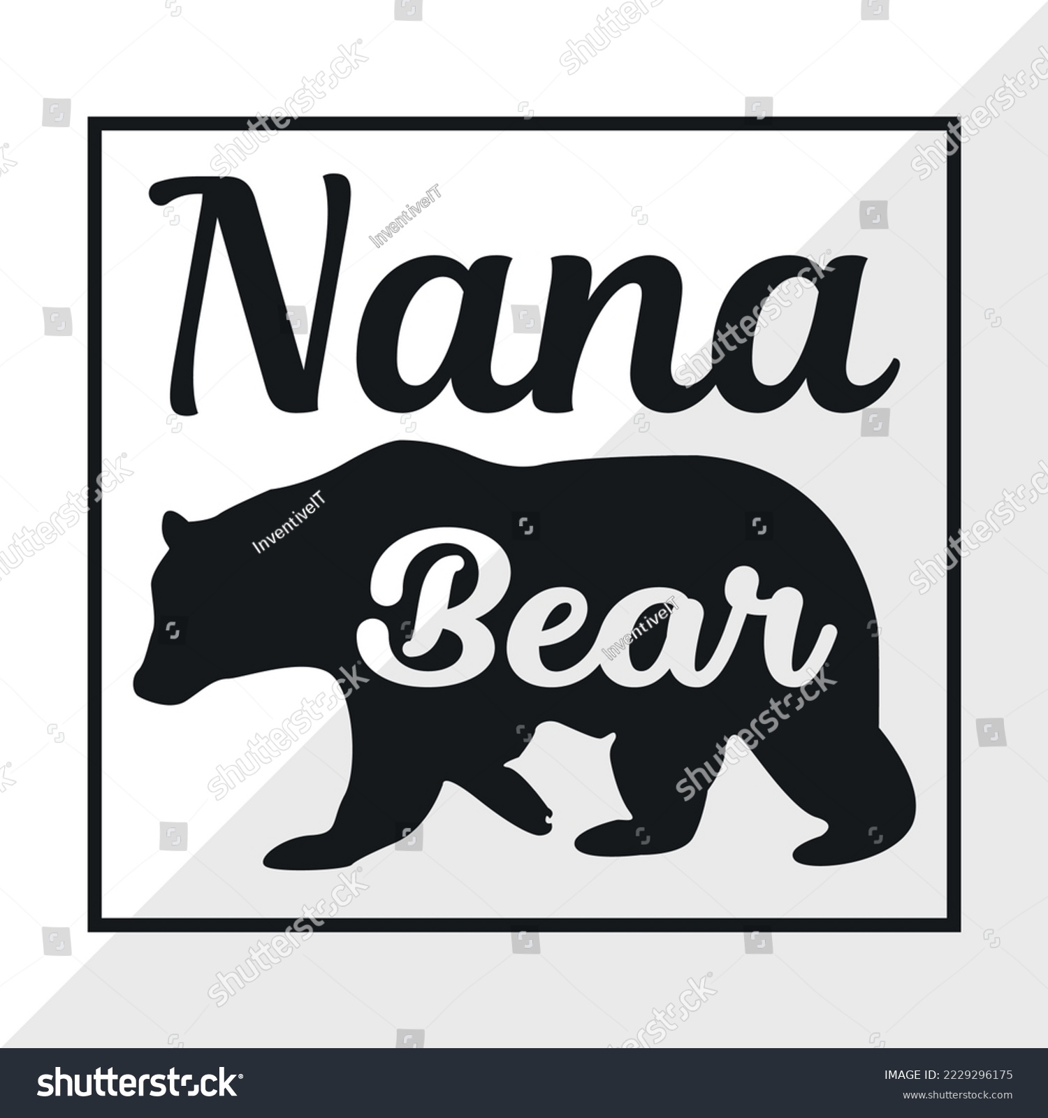 SVG of Nana Bear SVG Printable Vector Illustration svg