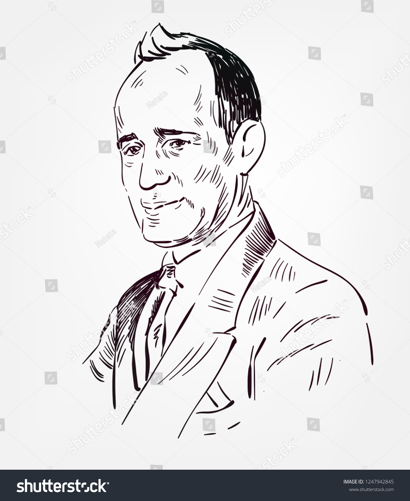 Napoleon Hill Vector Sketch Style Portrait Stock Vector (Royalty Free ...