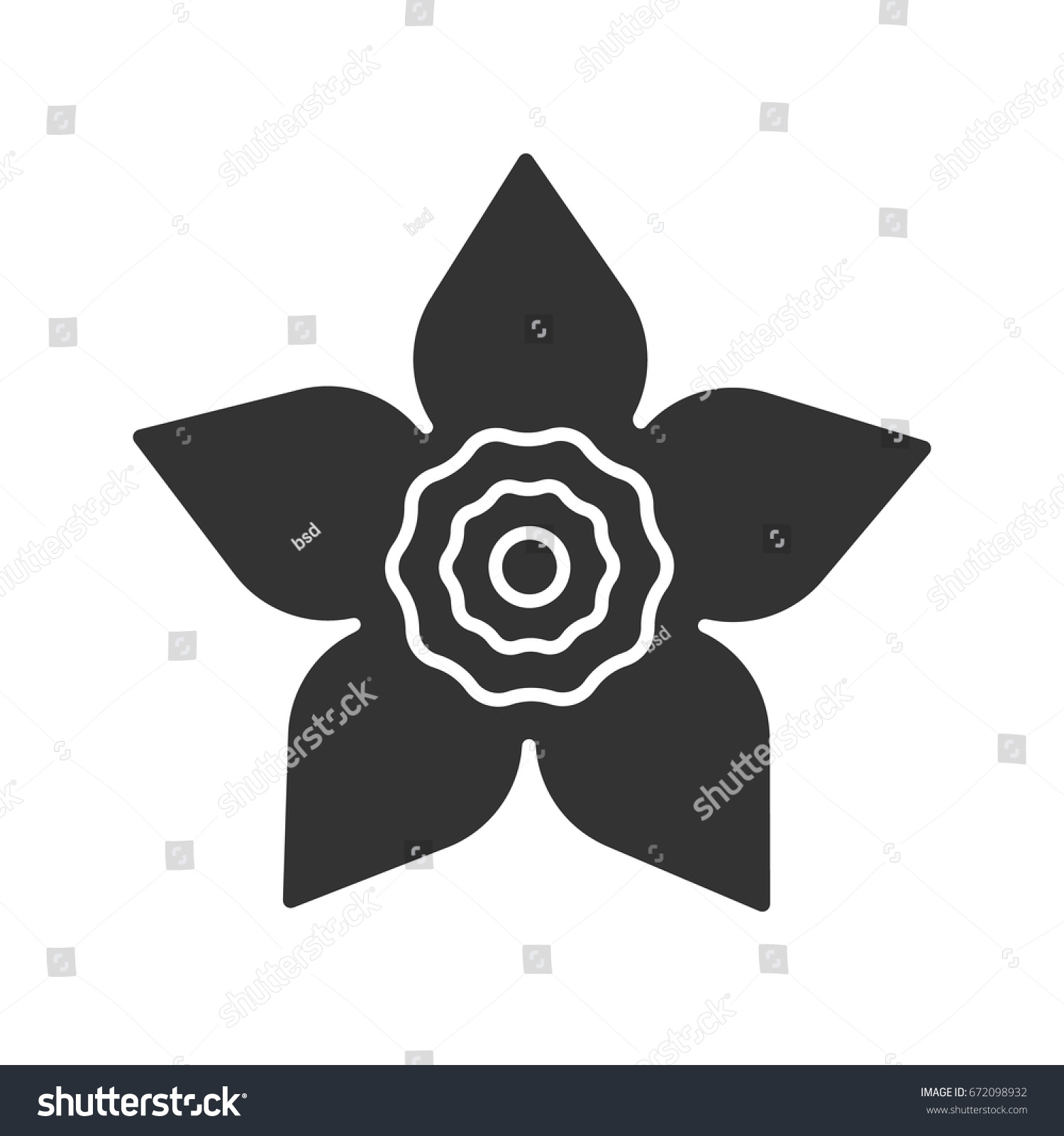 SVG of Narcissus head glyph icon. Silhouette symbol. Daffodil. Negative space. Vector isolated illustration svg