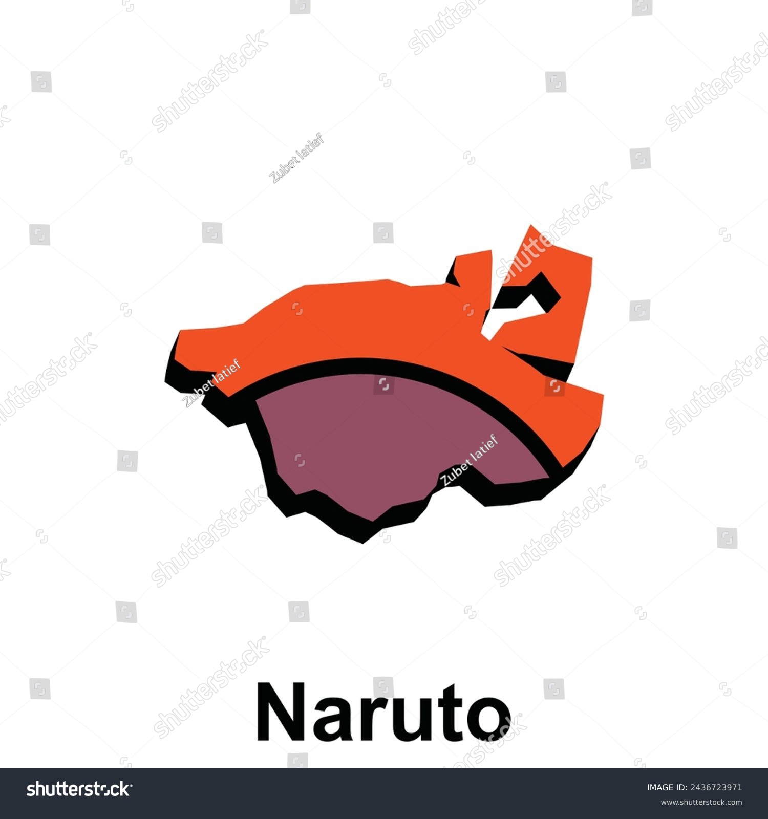 SVG of Naruto City High detailed vector map of Japan prefecture, logotype element for template svg