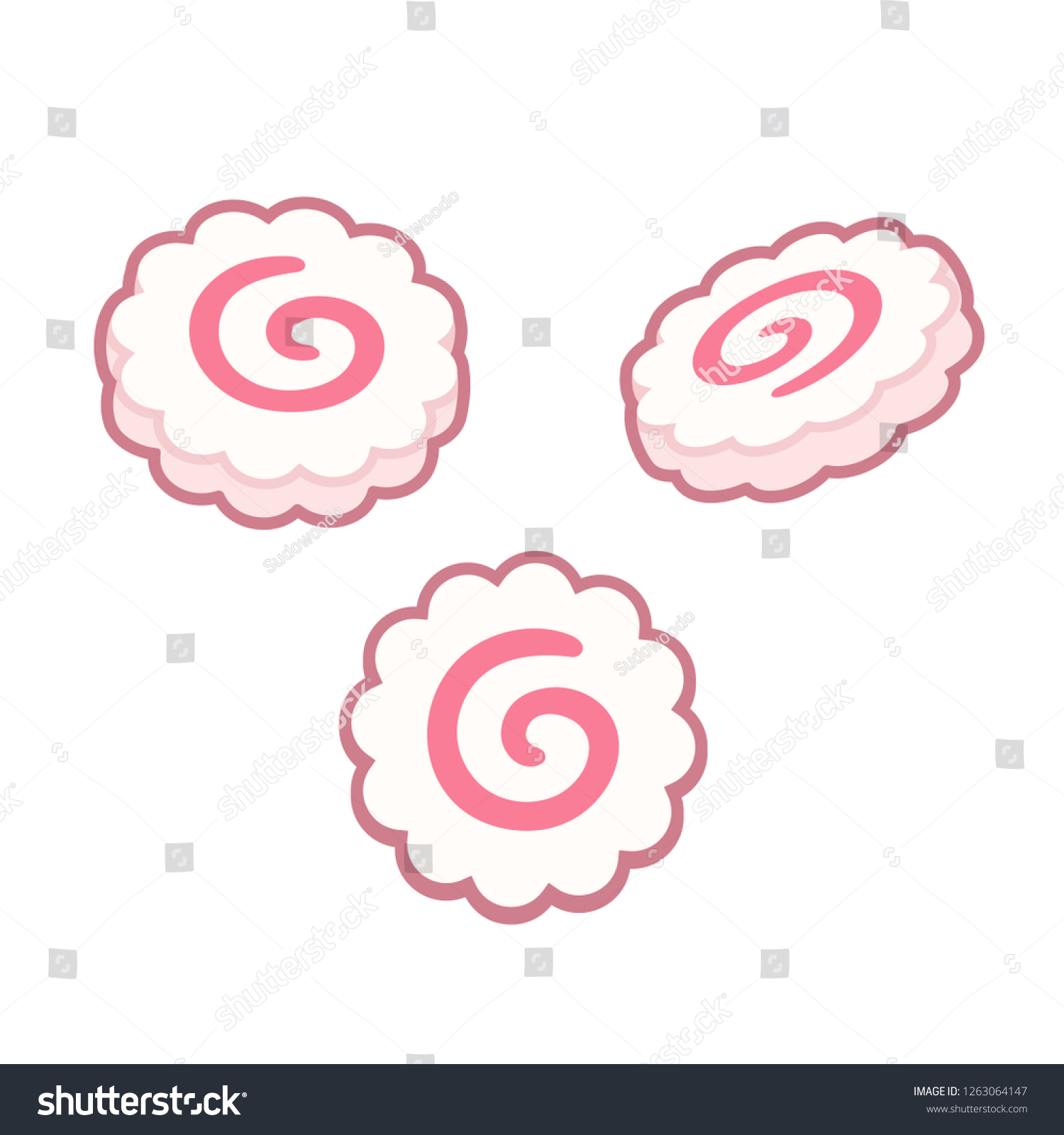 SVG of Narutomaki, Japanese surimi fish cakes. Isolated vector illustration. svg