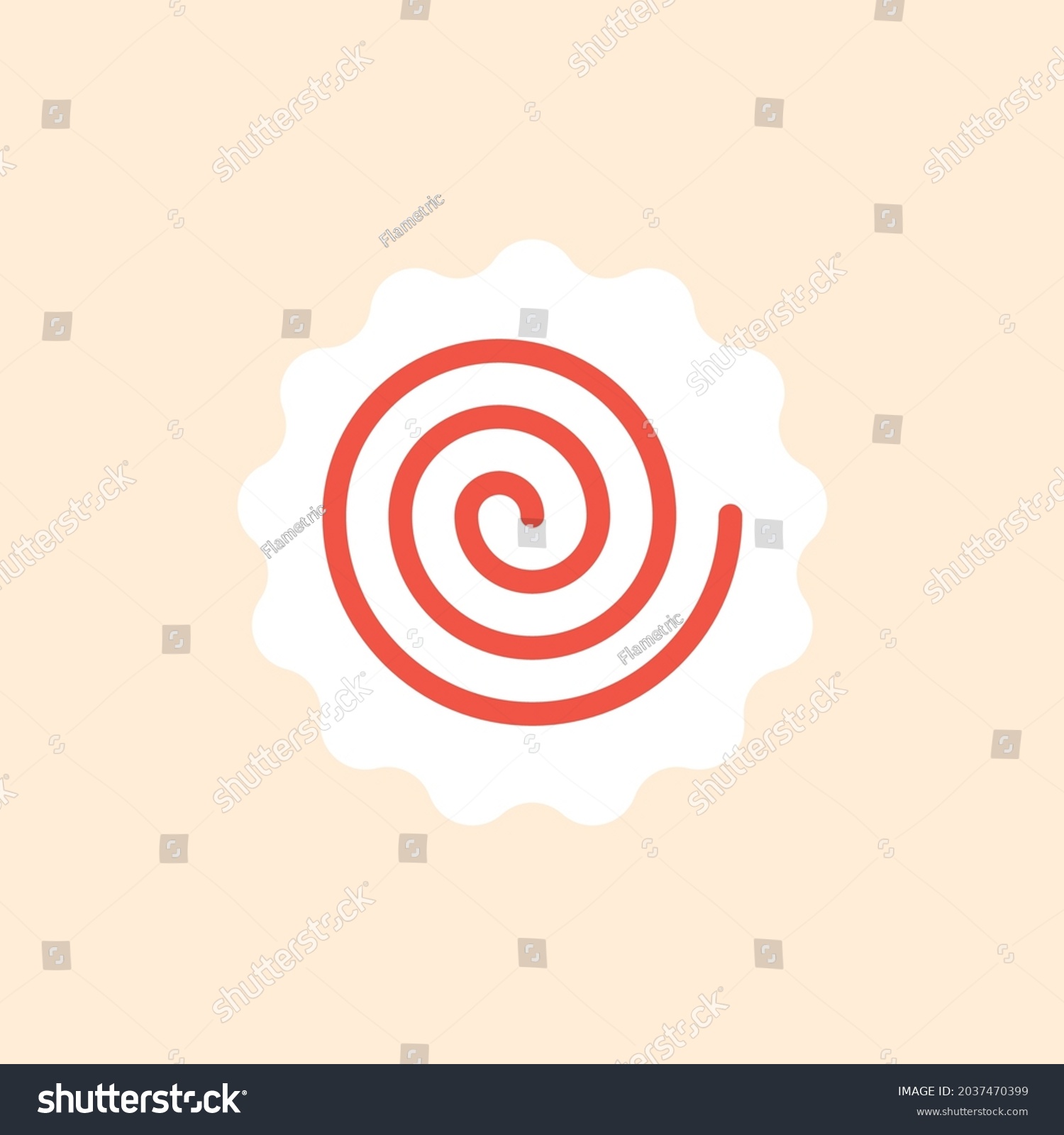 SVG of Narutomaki or kamaboko surimi flat vector icon. Traditional Japanese naruto steamed fish cake with pink swirl in the center. Topping for ramen noodle soup isolated illustration. svg