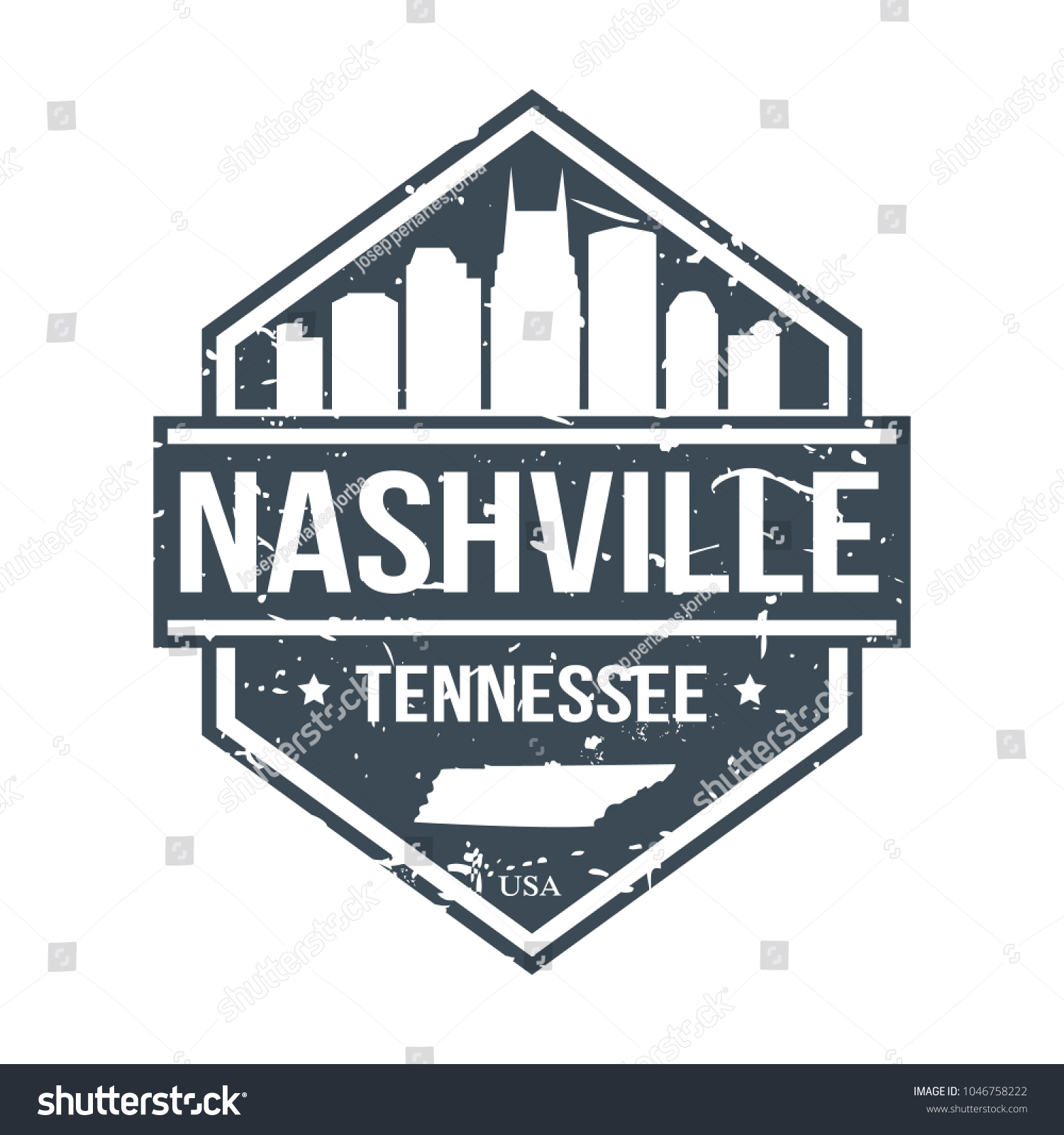 Nashville Tennessee Usa Travel Stamp Icon Stock Vector (Royalty Free ...