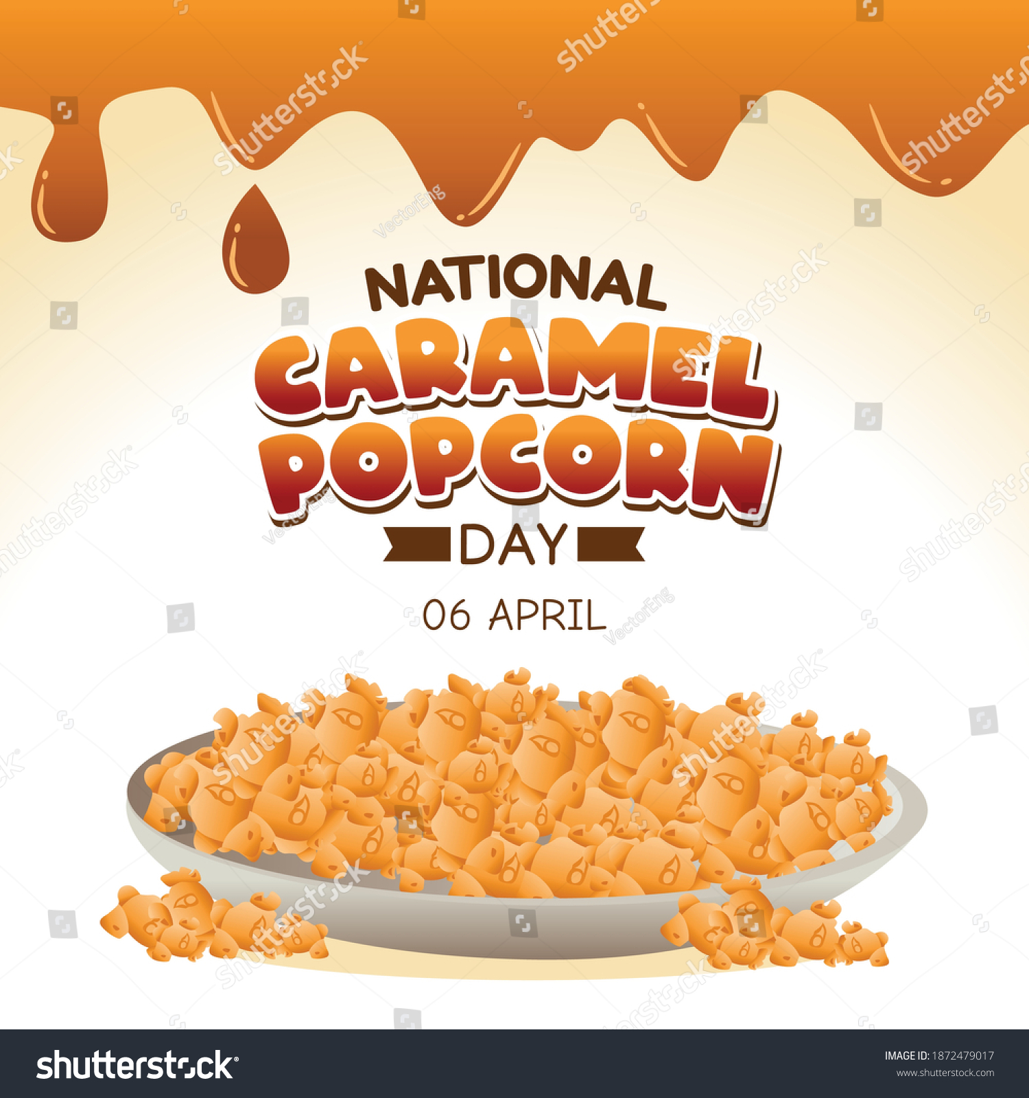 National Caramel Popcorn Day Vector Illustration Stock Vector (Royalty