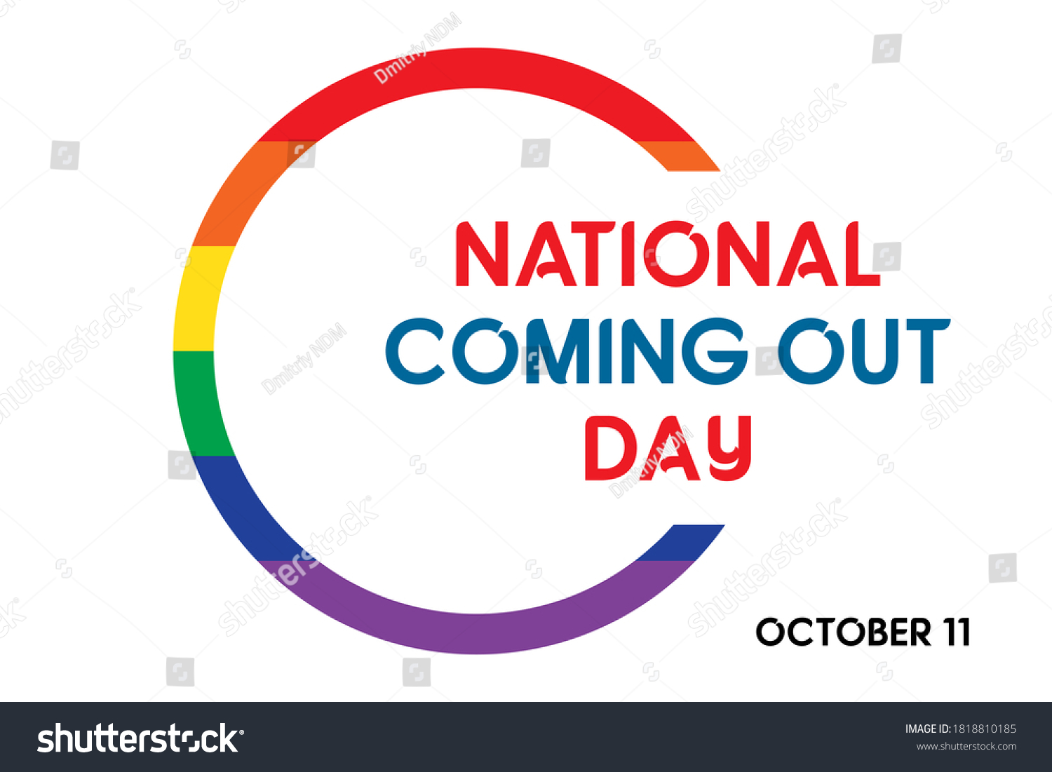 National Coming Out Day Ncod Annual Stock Vector (Royalty Free) 1818810185