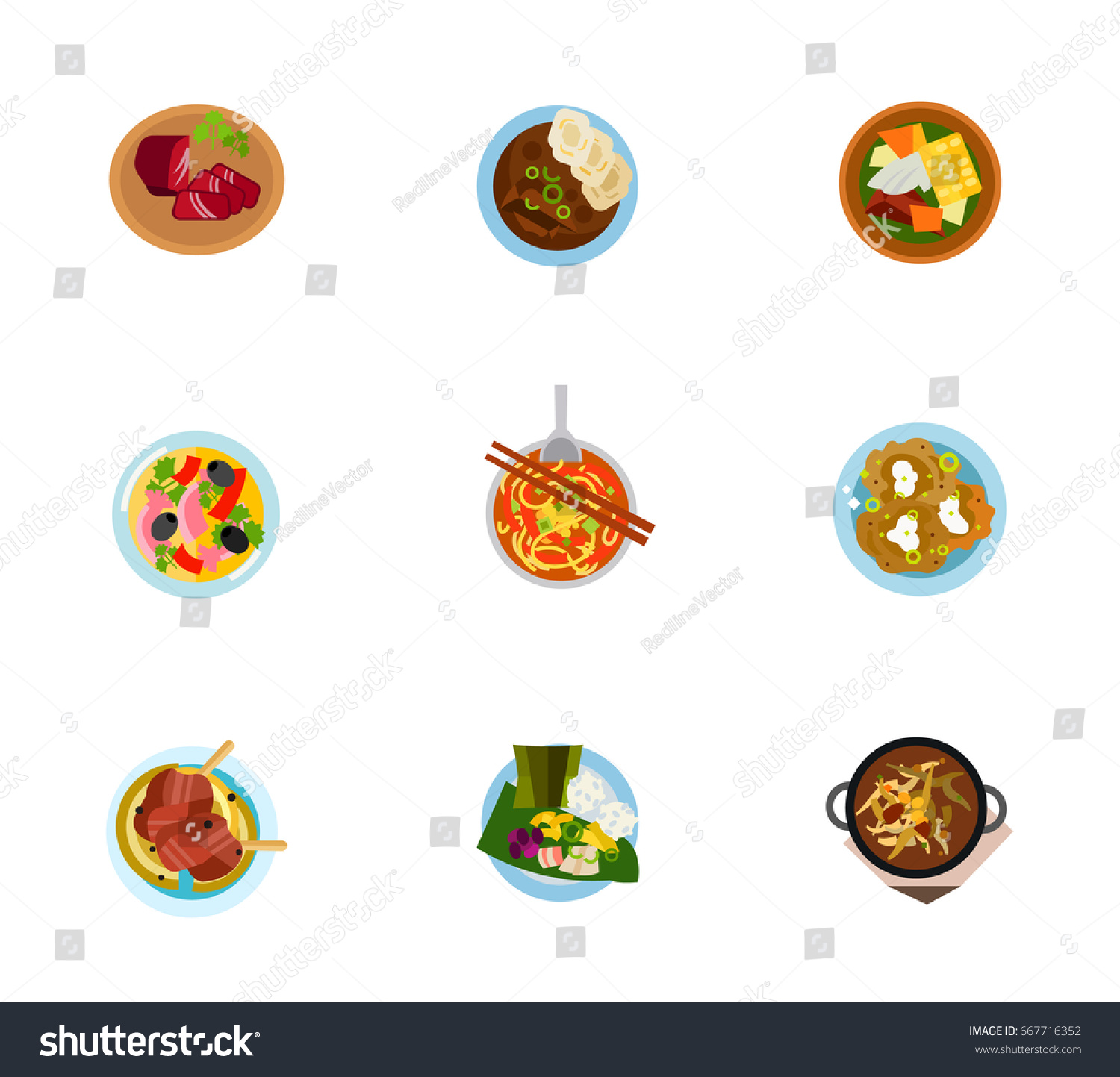 SVG of National cuisine icon set svg