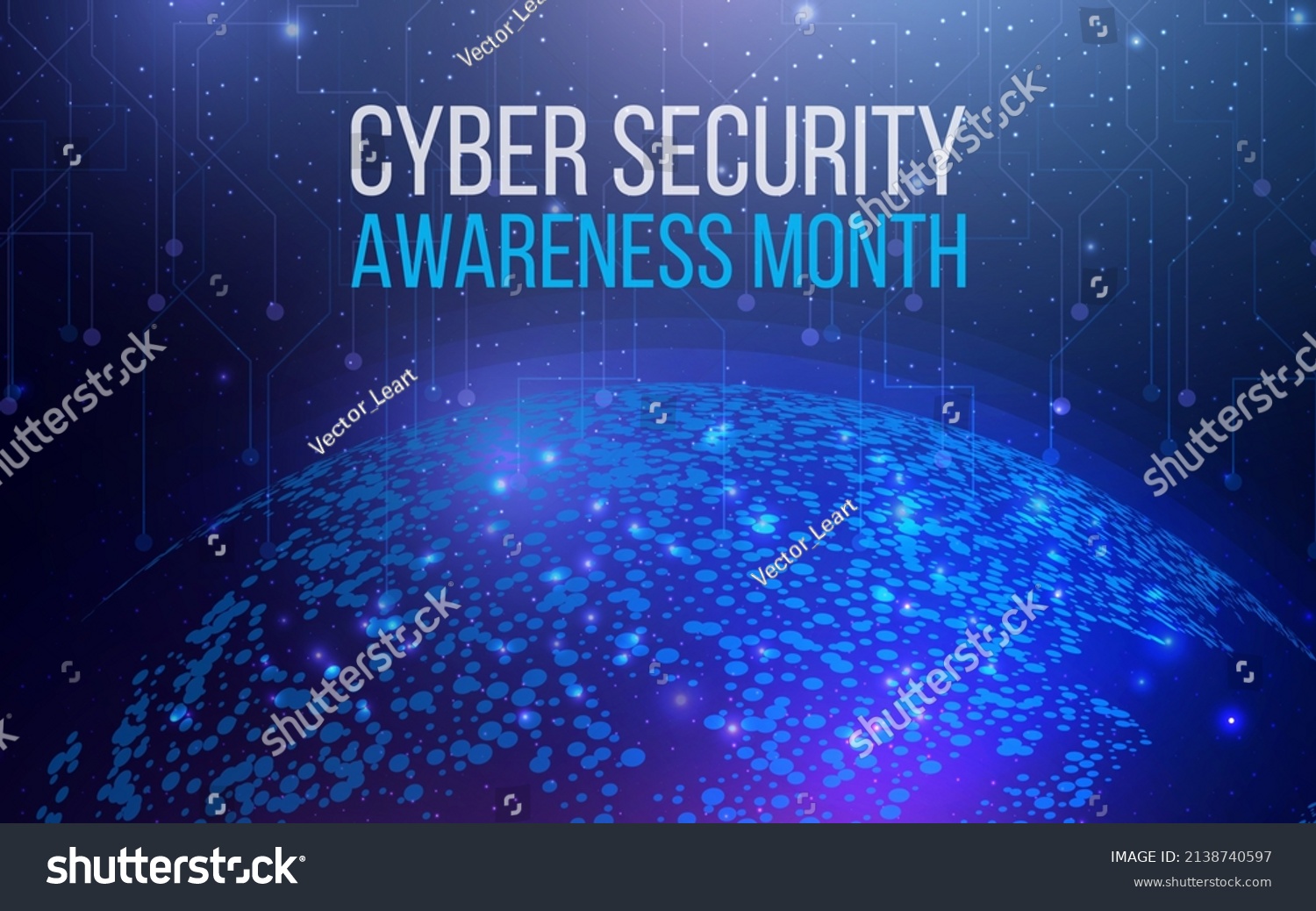 National Cyber Security Awareness Month Cyber Stock Vector (Royalty ...