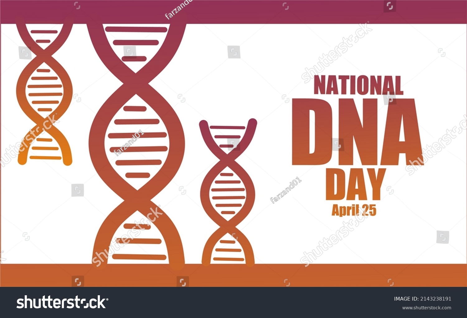 National Dna Day April 25 Vector Stock Vector (Royalty Free) 2143238191 ...