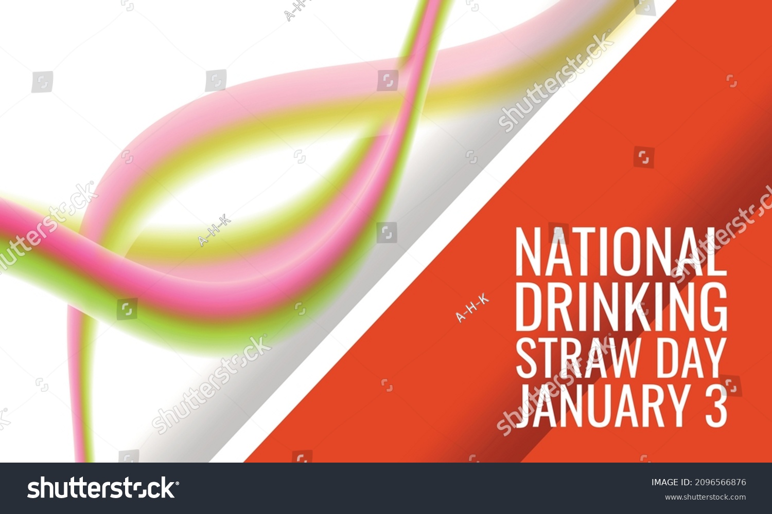 National Drinking Straw Day Design Suitable Stock Vector (Royalty Free