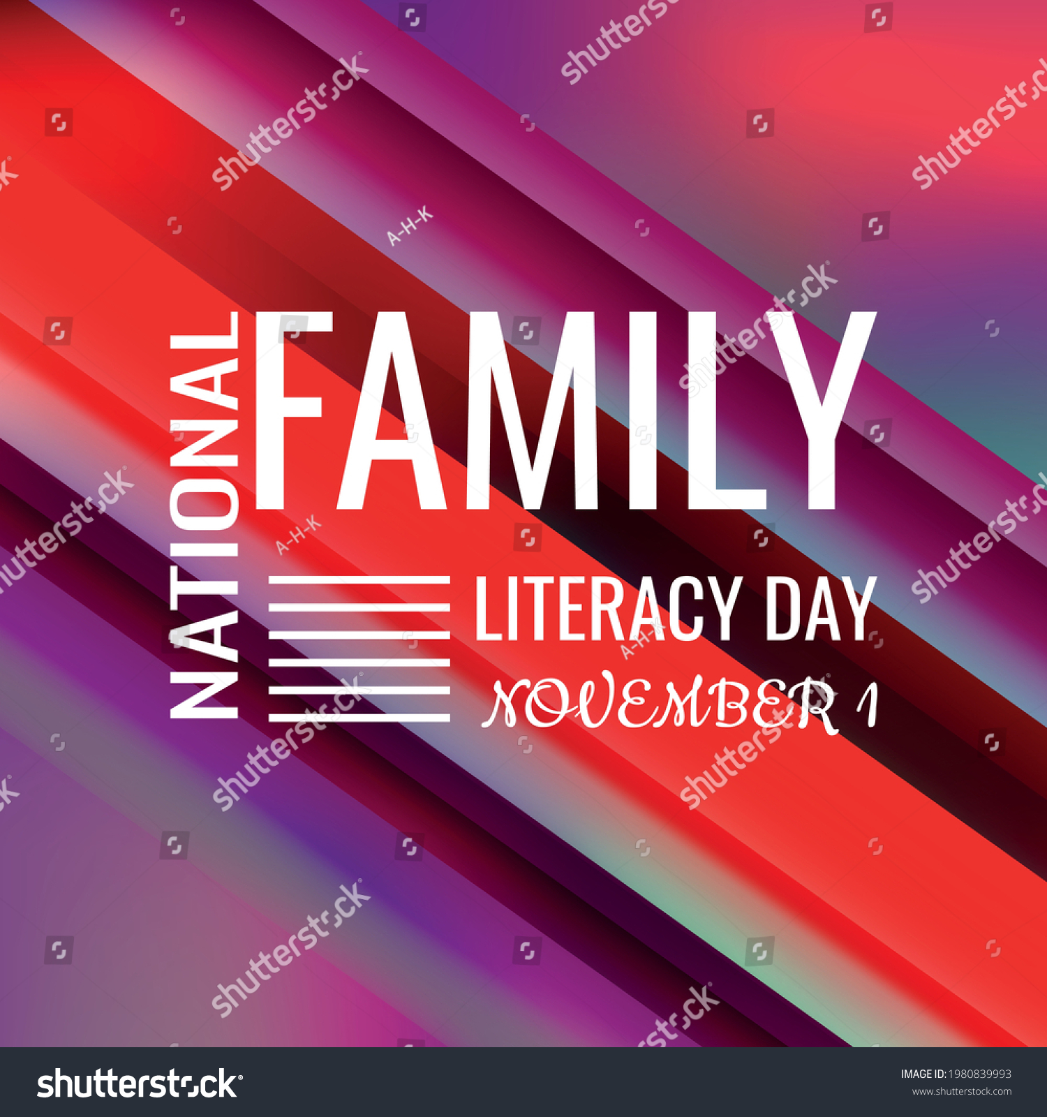 National Family Literacy Day Geometric Design Stock Vector (Royalty