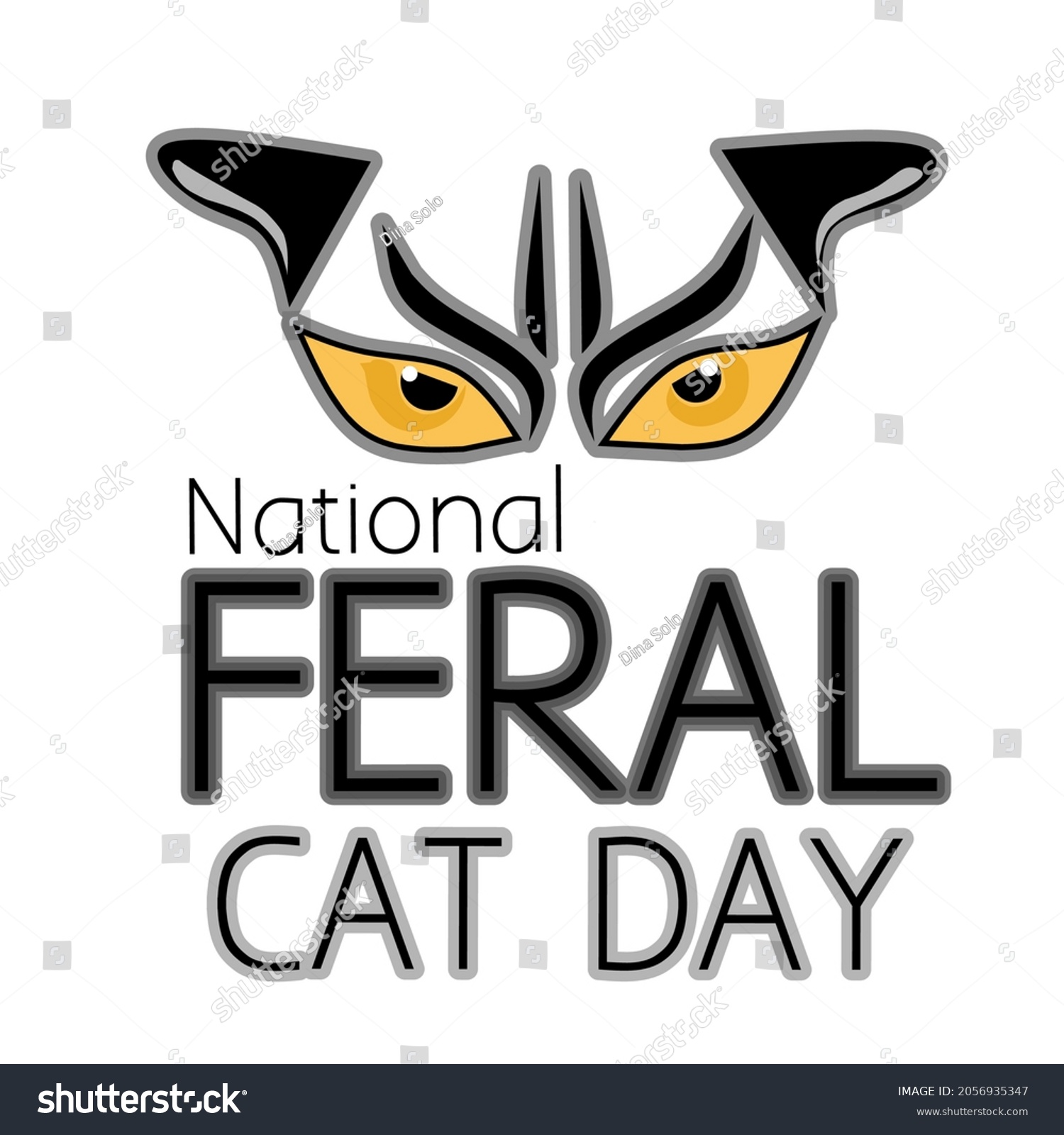 National Feral Cat Day Illustration Vector Stock Vector (Royalty Free