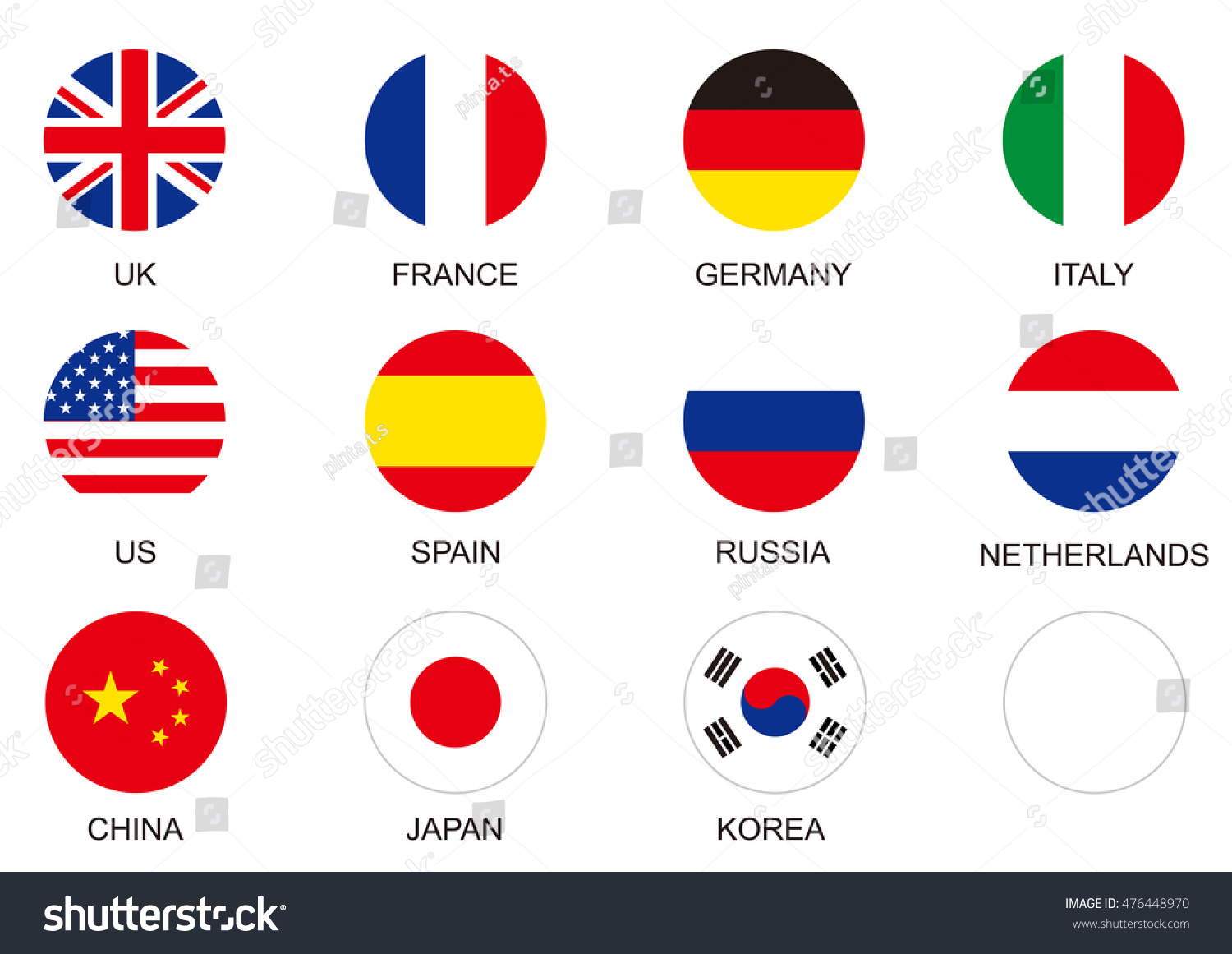 Download National Flag Circle Icon Set Stock Vector 476448970 ...