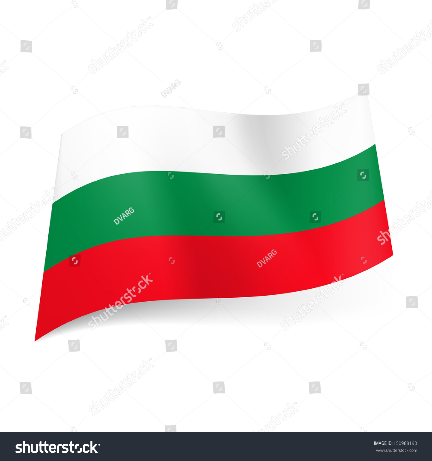 National Flag Bulgaria White Green Red Stock Vector 150988190 