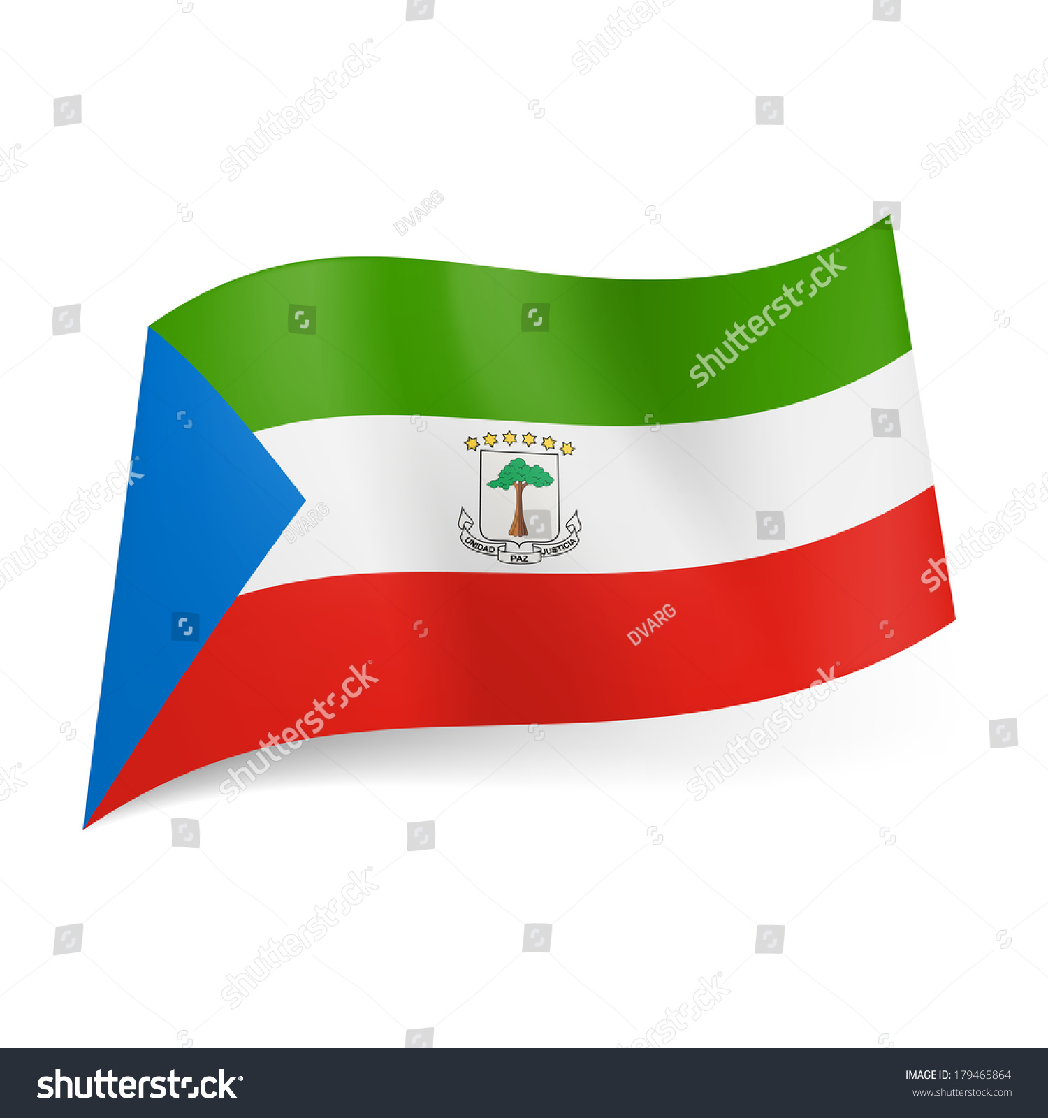 National Flag Equatorial Guinea Green White Stock Vector Royalty