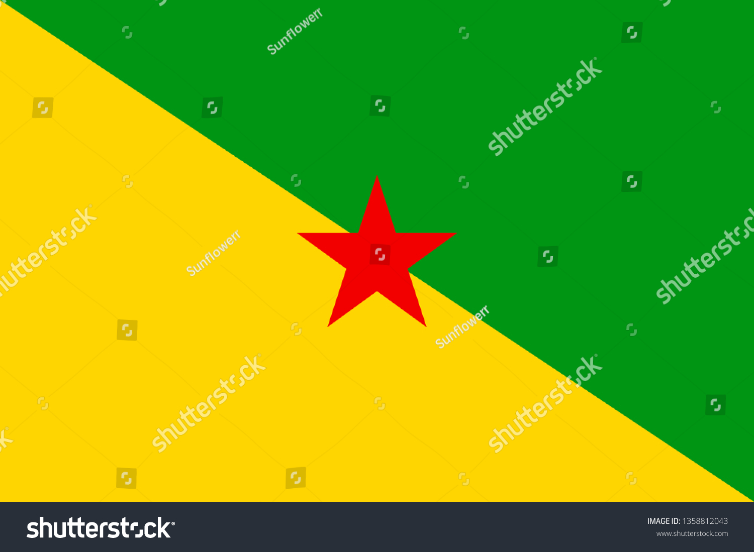 SVG of National flag of French Guiana overseas department and region of France. Patriotic symbol with official colors. French Guyana provence flag vector illustration in flat design for web or mobile app. svg