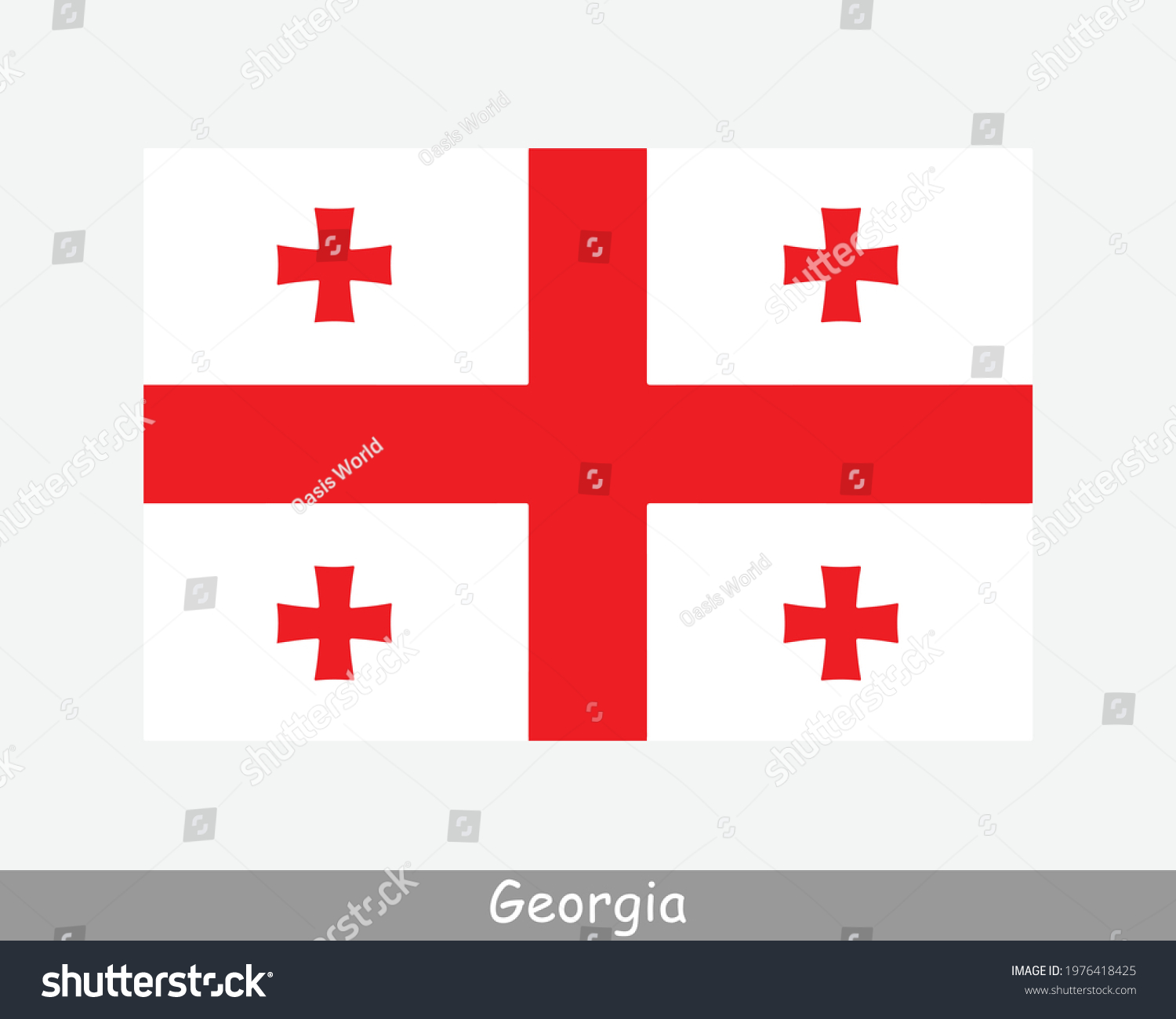 SVG of National Flag of Georgia. Georgian Country Flag Detailed Banner. EPS Vector Illustration Cut File svg