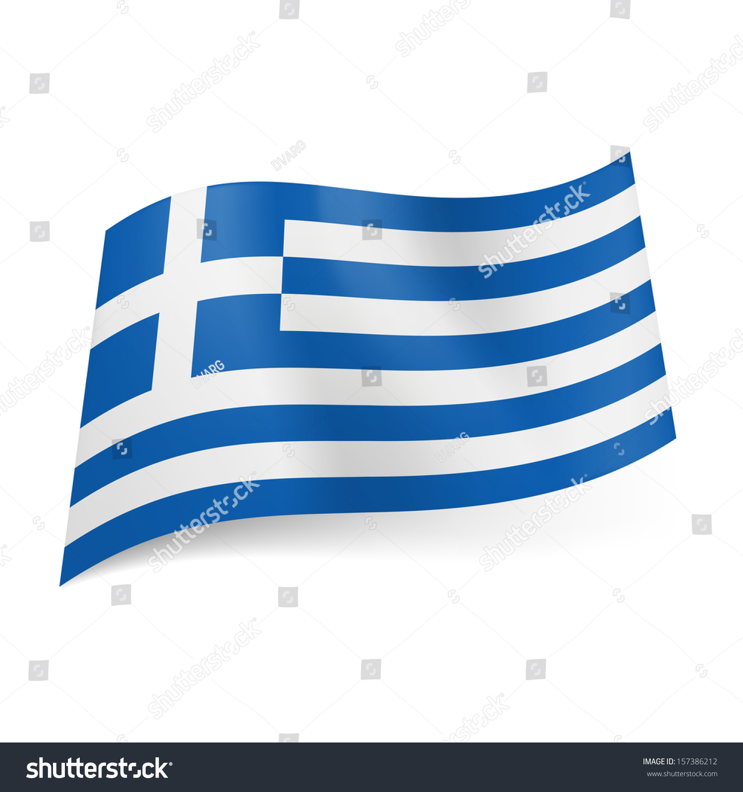 National Flag Greece Blue White Horizontal Stock Vector 157386212 