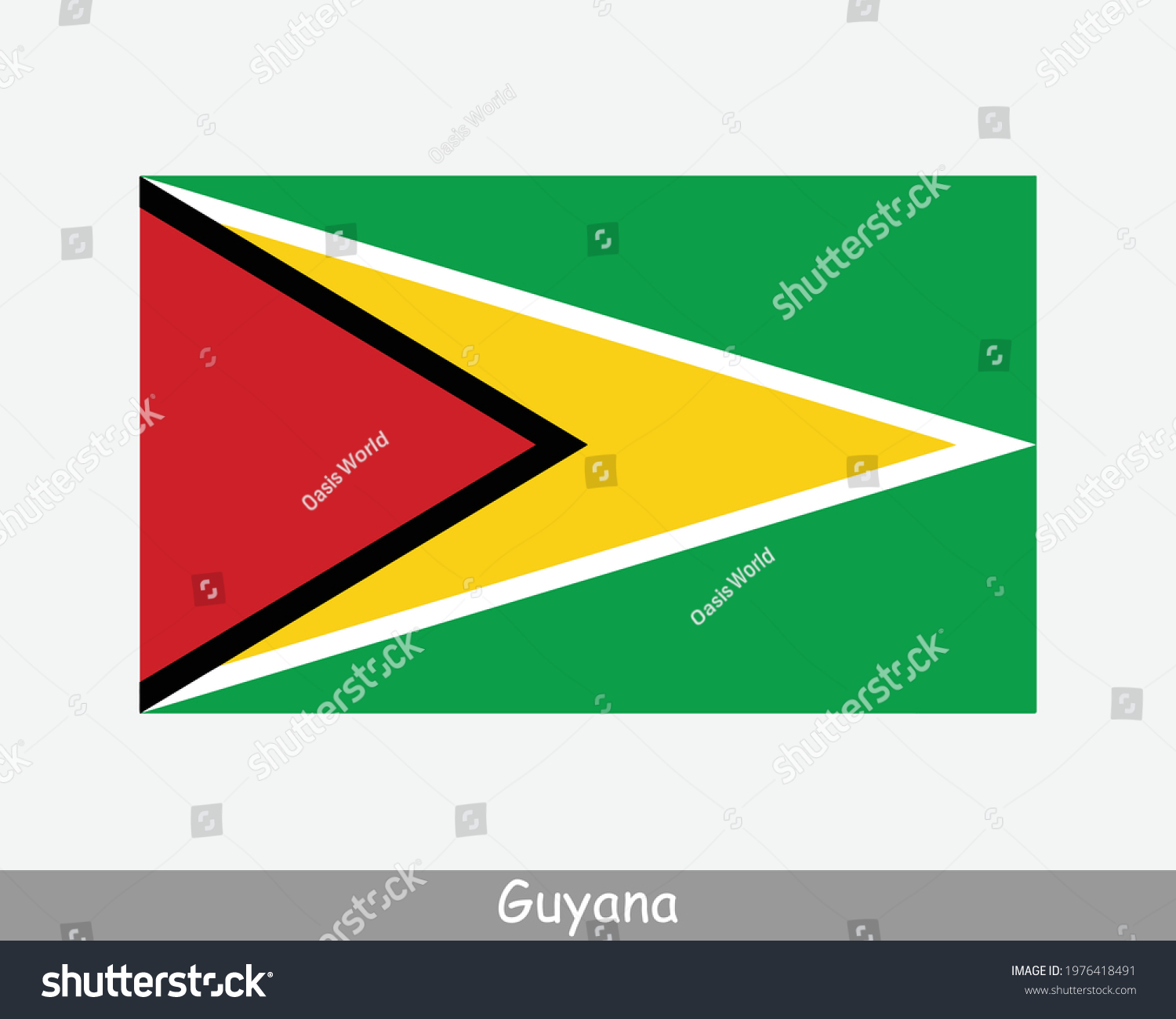 SVG of National Flag of Guyana. Guyanese Country Flag. Co-operative Republic of Guyana Detailed Banner. EPS Vector Illustration Cut File svg