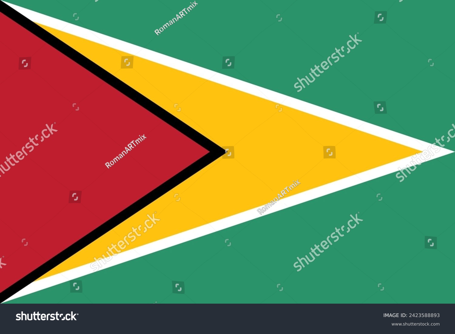 SVG of National flag of Guyana. Vector illustration. svg