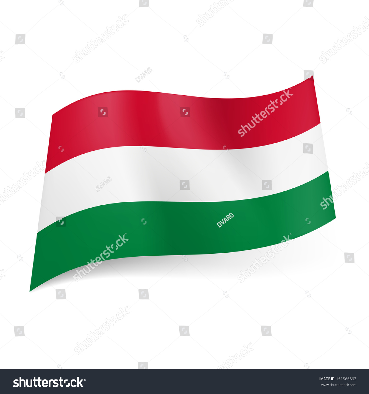 National Flag Hungary Red White Green Signs Symbols Objects