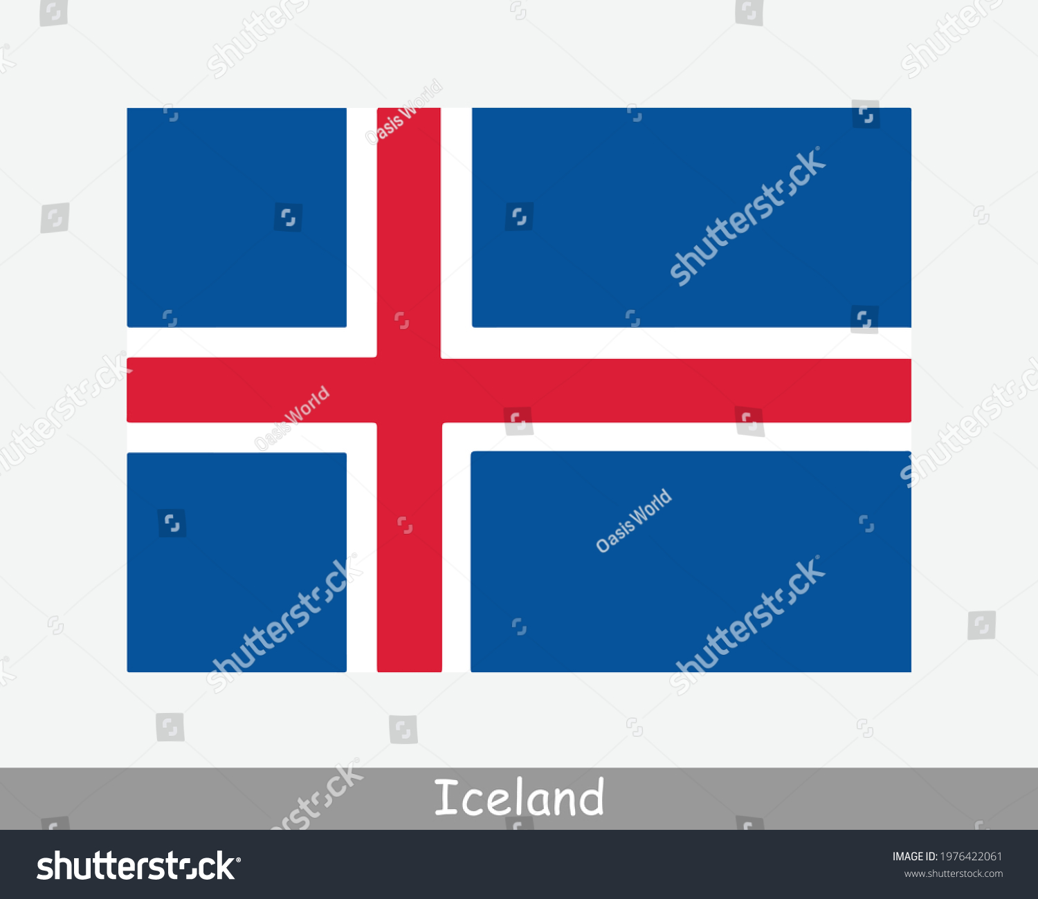 SVG of National Flag of Iceland. Icelandic Country Flag Detailed Banner. EPS Vector Illustration Cut File svg
