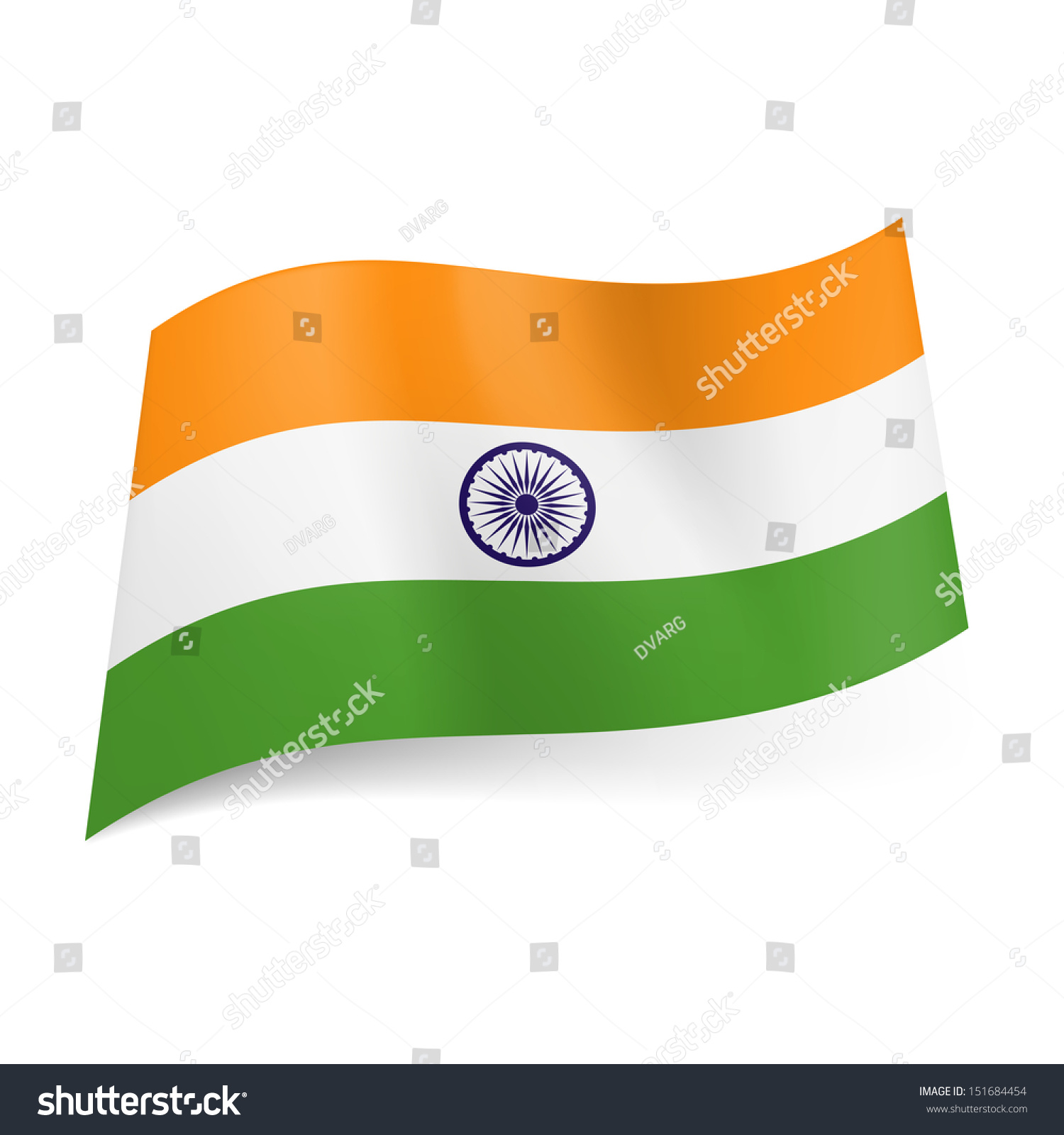 National Flag India Orange White Green Stock Vector 151684454 ...