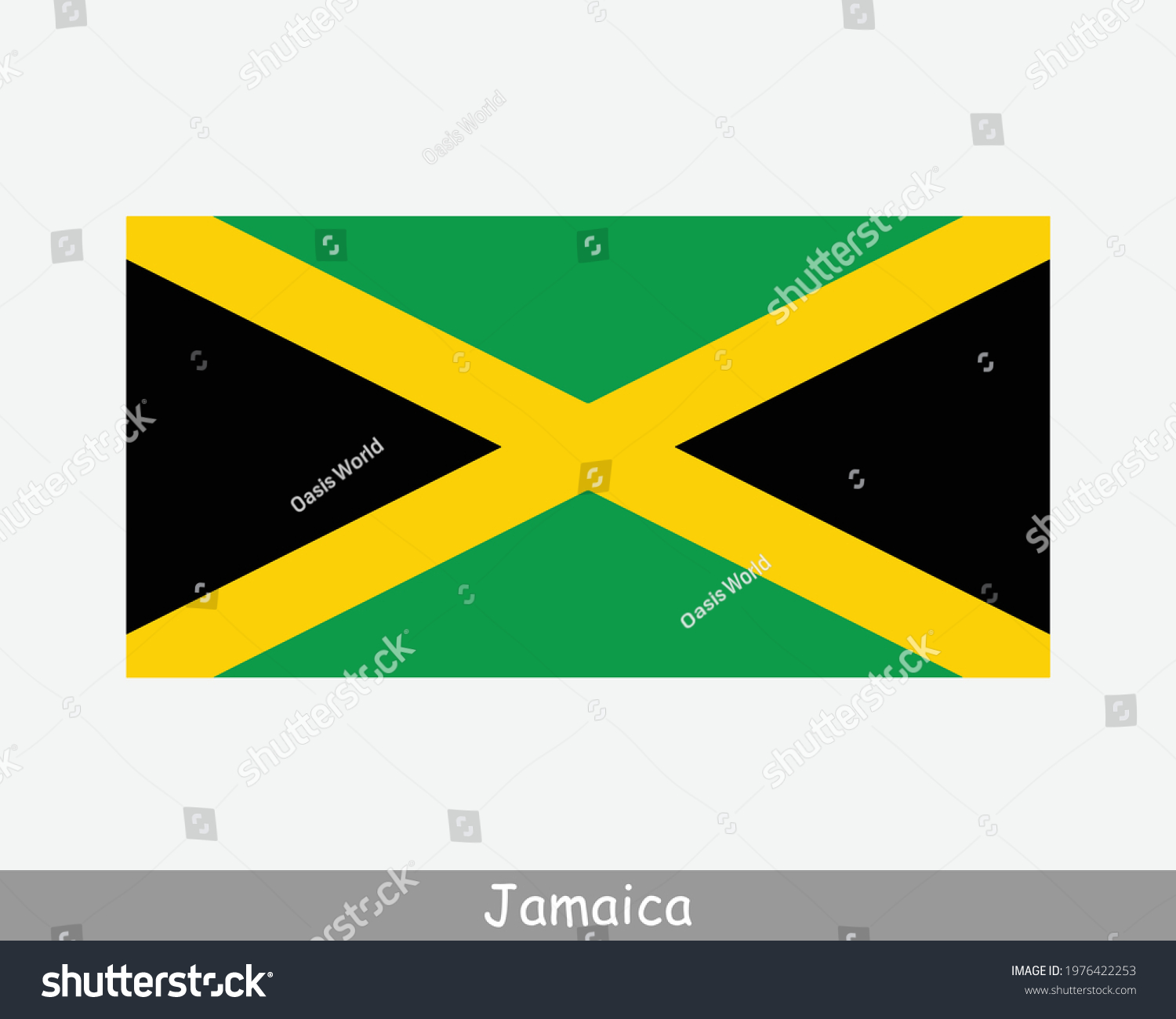 SVG of National Flag of Jamaica. Jamaican Country Flag Detailed Banner. EPS Vector Illustration Cut File svg
