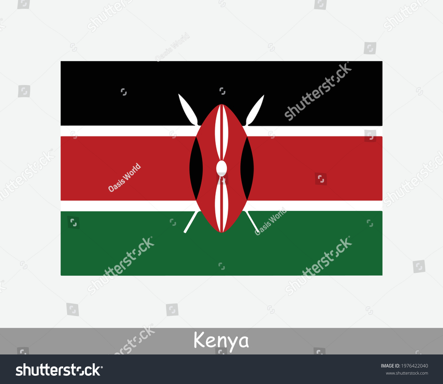 SVG of National Flag of Kenya. Kenyan Country Flag. Republic of Kenya Detailed Banner. EPS Vector Illustration Cut File svg