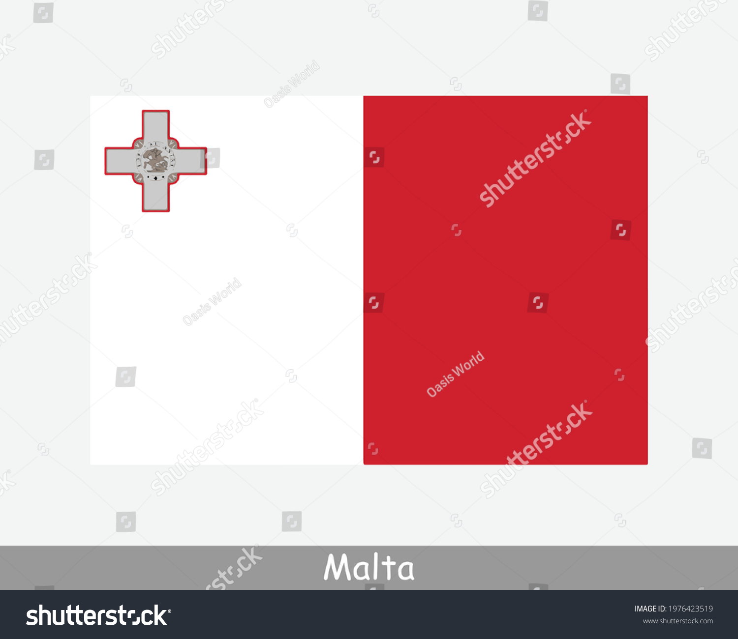 SVG of National Flag of Malta. Maltese Country Flag. Republic of Malta Detailed Banner. EPS Vector Illustration File svg